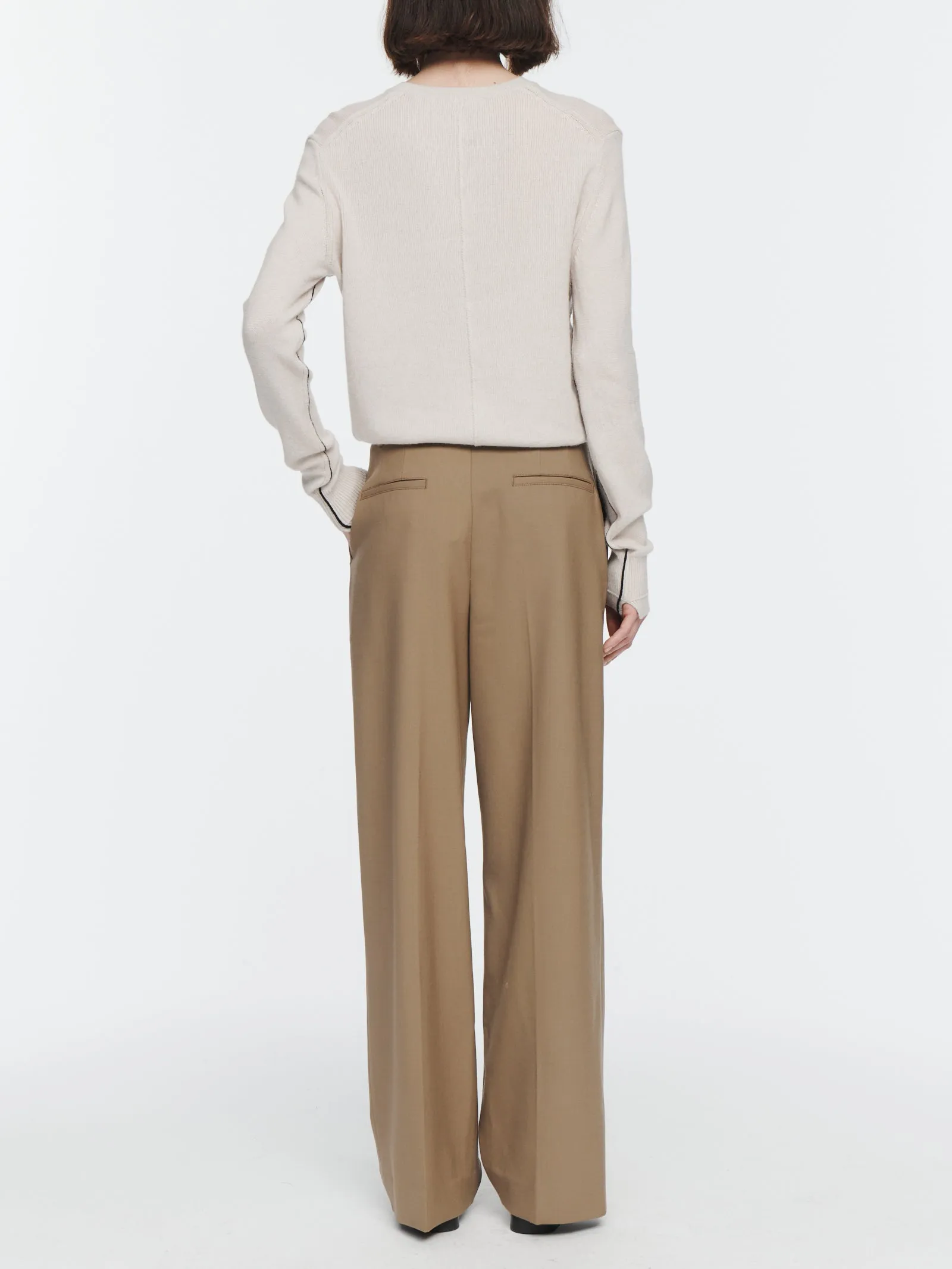 Mid Rise Pleat Front Trouser in Toffee