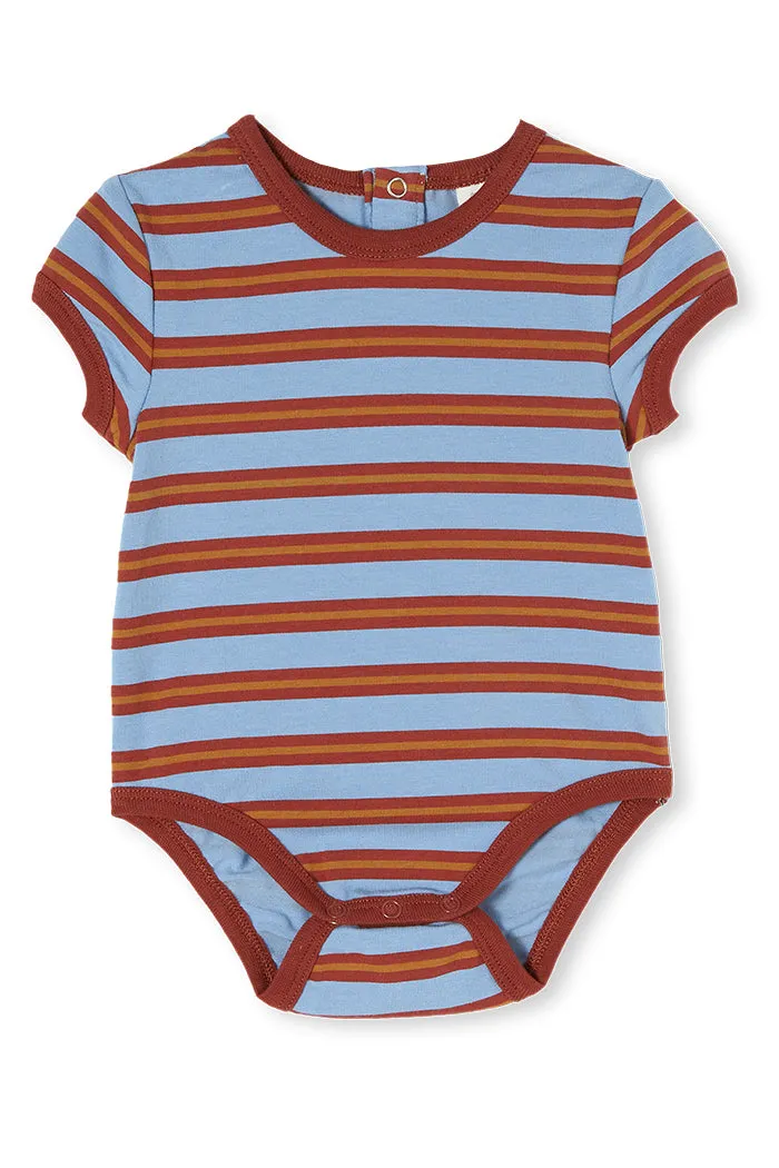 MILKY STRIPE BUBBYSUIT SURF BLUE