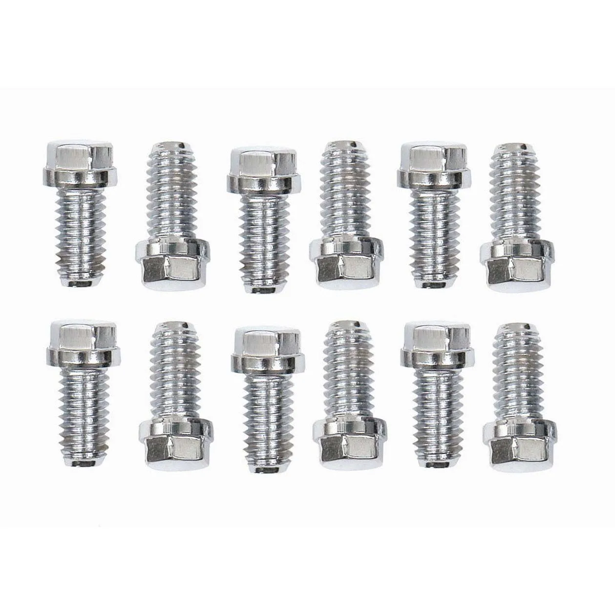 Mr. Gasket Header Bolt - 3/8-16 in Thread - 0.75 in Long - Hex Head - Polished - AMC V8 / GM V8 / Mopar B / RB-Series - Set of 12