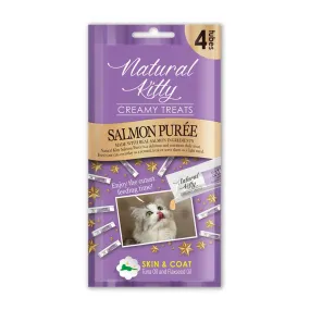 Natural Kitty Creamy Treats Skin & Coat - Salmon Puree 4x12g