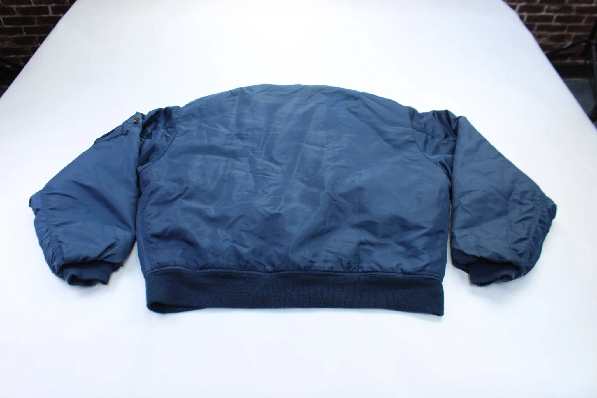 Navy Blue & Orange Reversible Flight Bomber Jacket