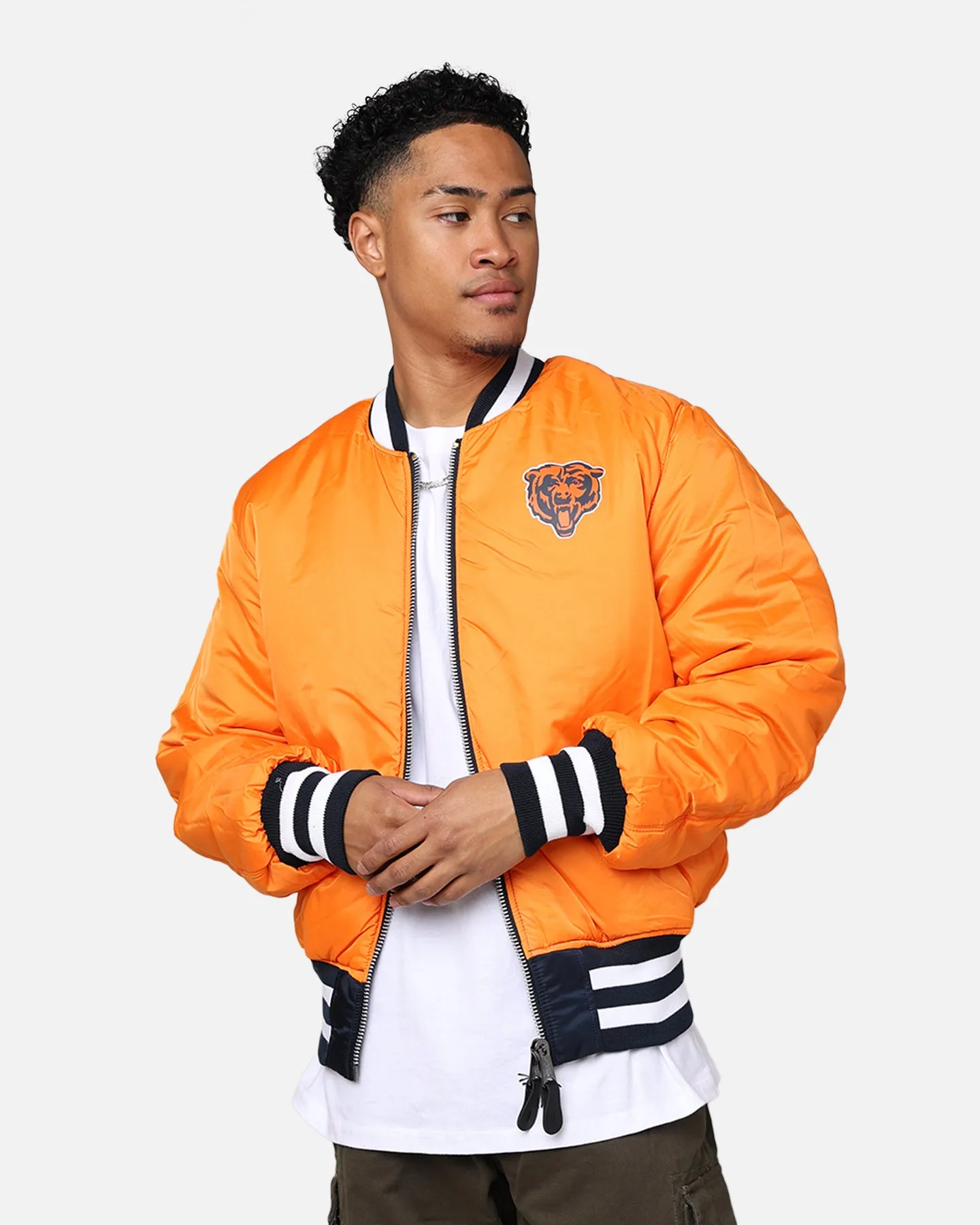 New Era X Alpha Series X NFL Chicago Bears MA-1 Bomber Jacket Navy/Orange