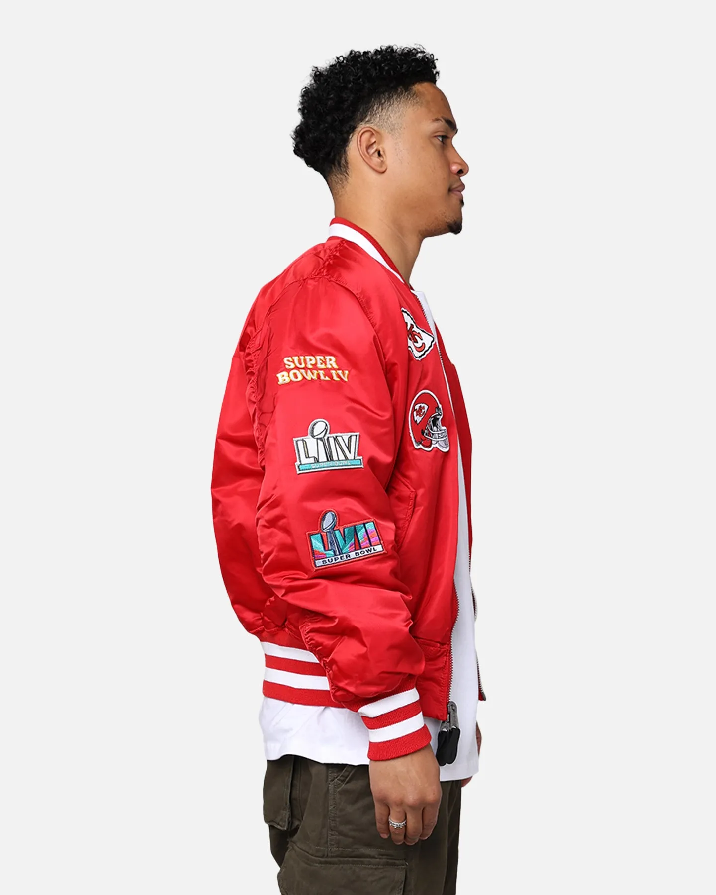 New Era X Alpha Series X NFL Kansas City Chiefs MA-1 Bomber Jacket Navy/Magenta