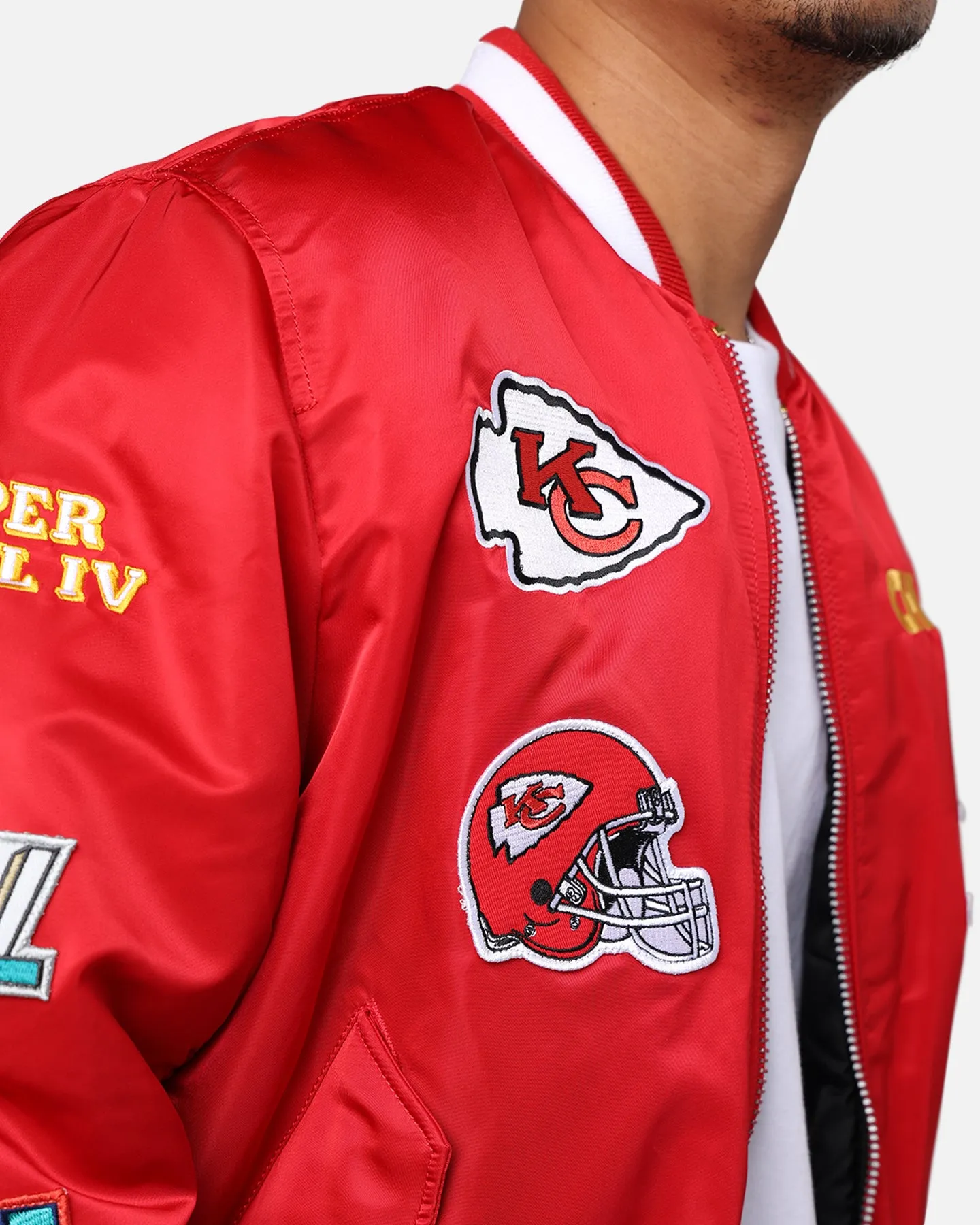 New Era X Alpha Series X NFL Kansas City Chiefs MA-1 Bomber Jacket Navy/Magenta