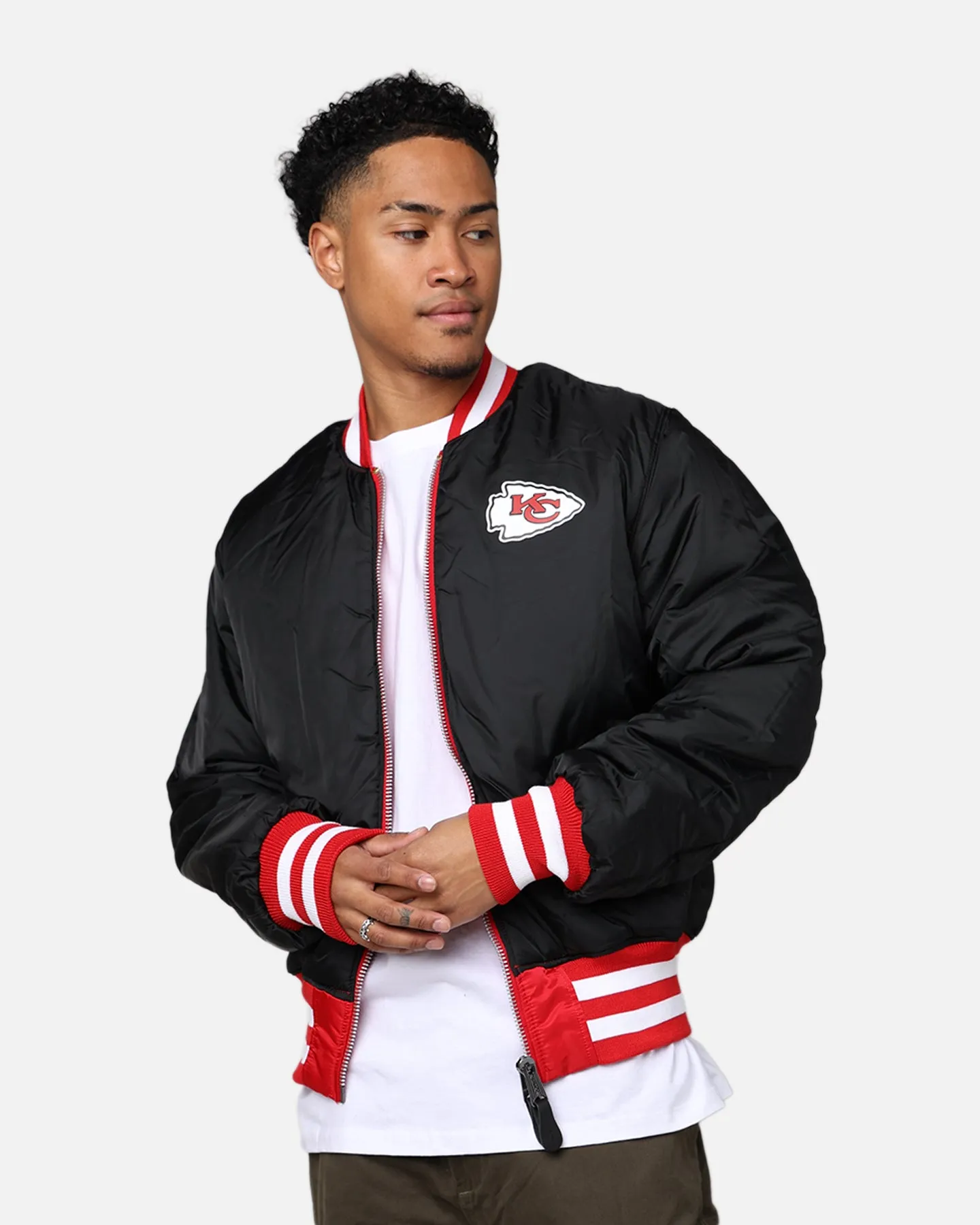 New Era X Alpha Series X NFL Kansas City Chiefs MA-1 Bomber Jacket Navy/Magenta