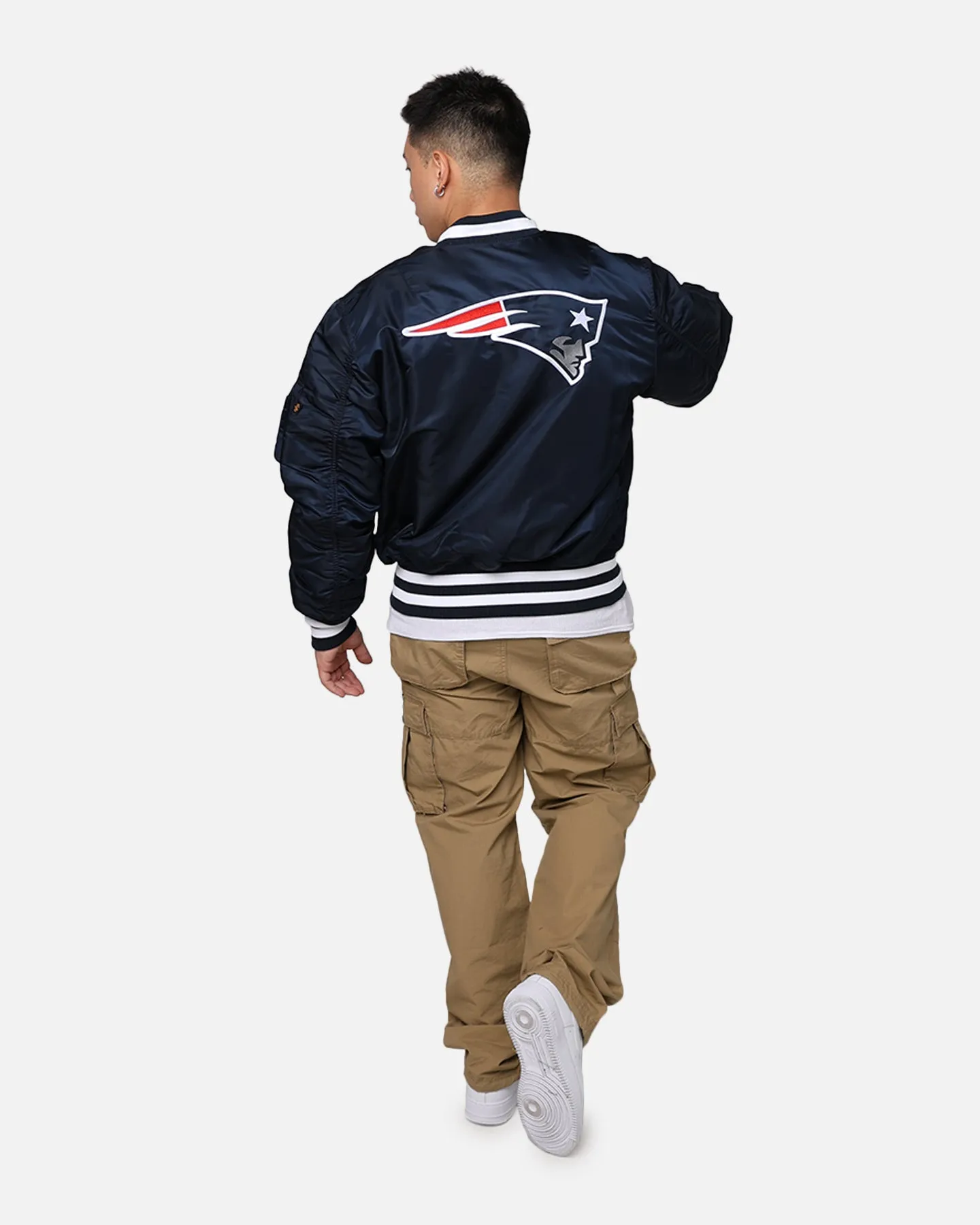 New Era X Alpha Series X NFL New England Patriots MA-1 Bomber Jacket Navy/Red