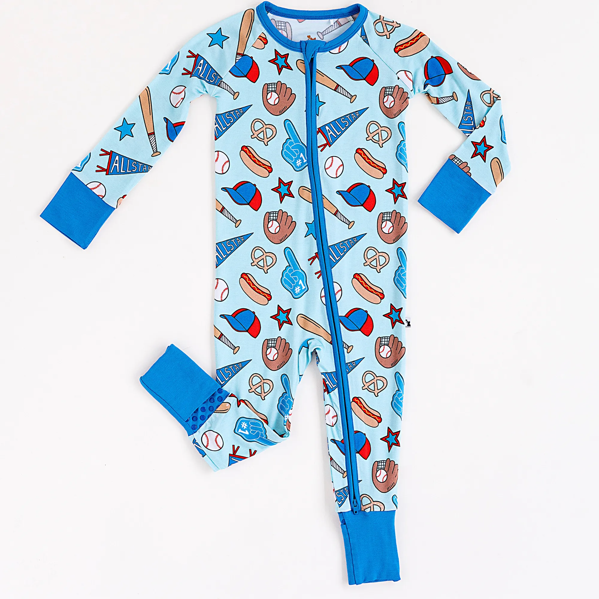 No Place Like Home Blue Baseball Convertible Footies