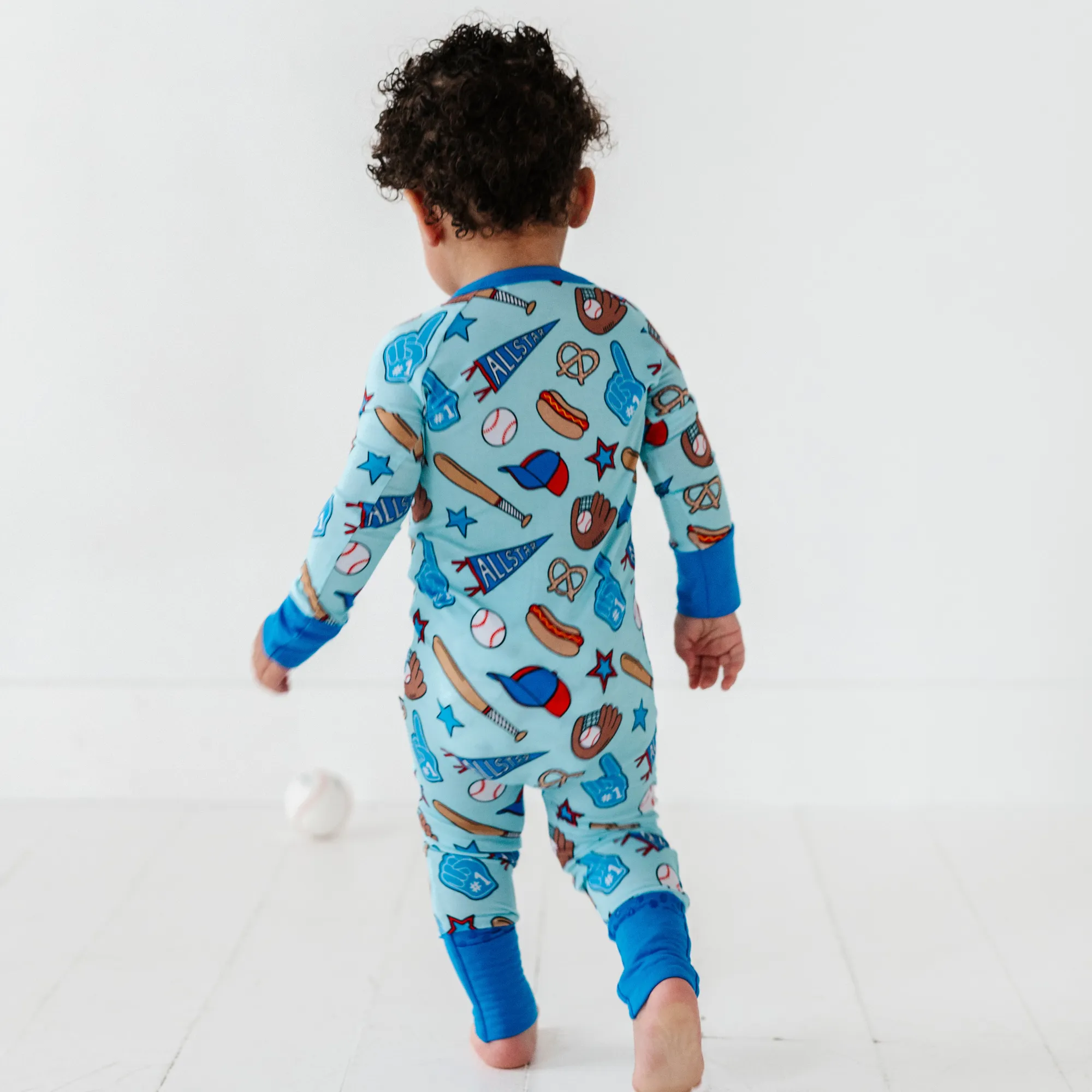 No Place Like Home Blue Baseball Convertible Footies