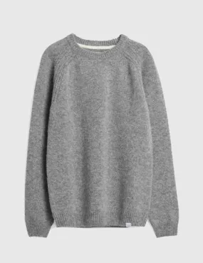 Norse Projects Birnir Shetland Jumper - Mouse Grey