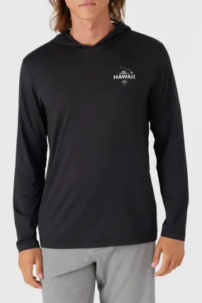 O'NEILL TRVLR UPF HOODED HAWAII LONG SLEEVE - BLACK