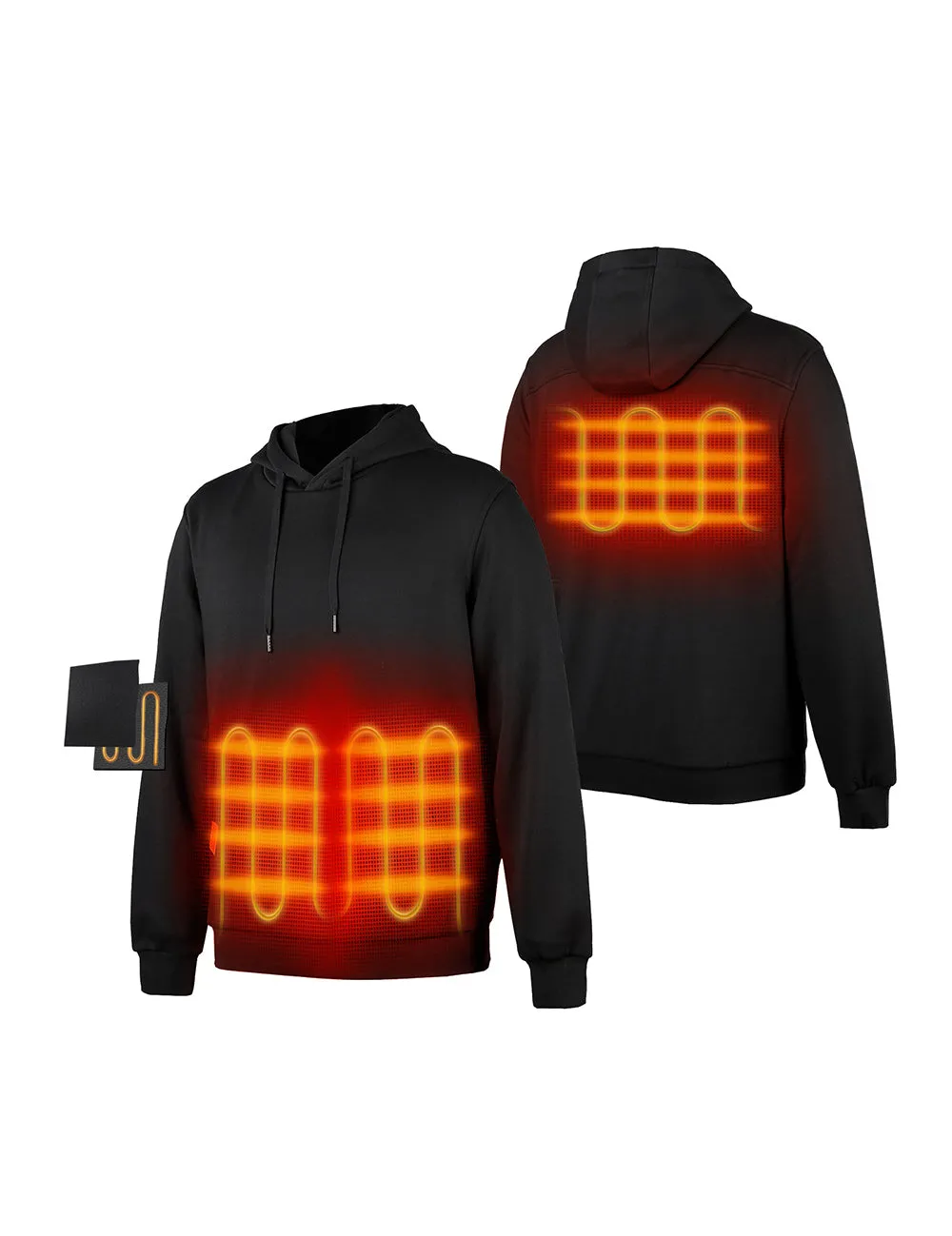 (Open-box) Unisex Heated Pullover Hoodie with Pocket Heating (Battery Set Not Included)