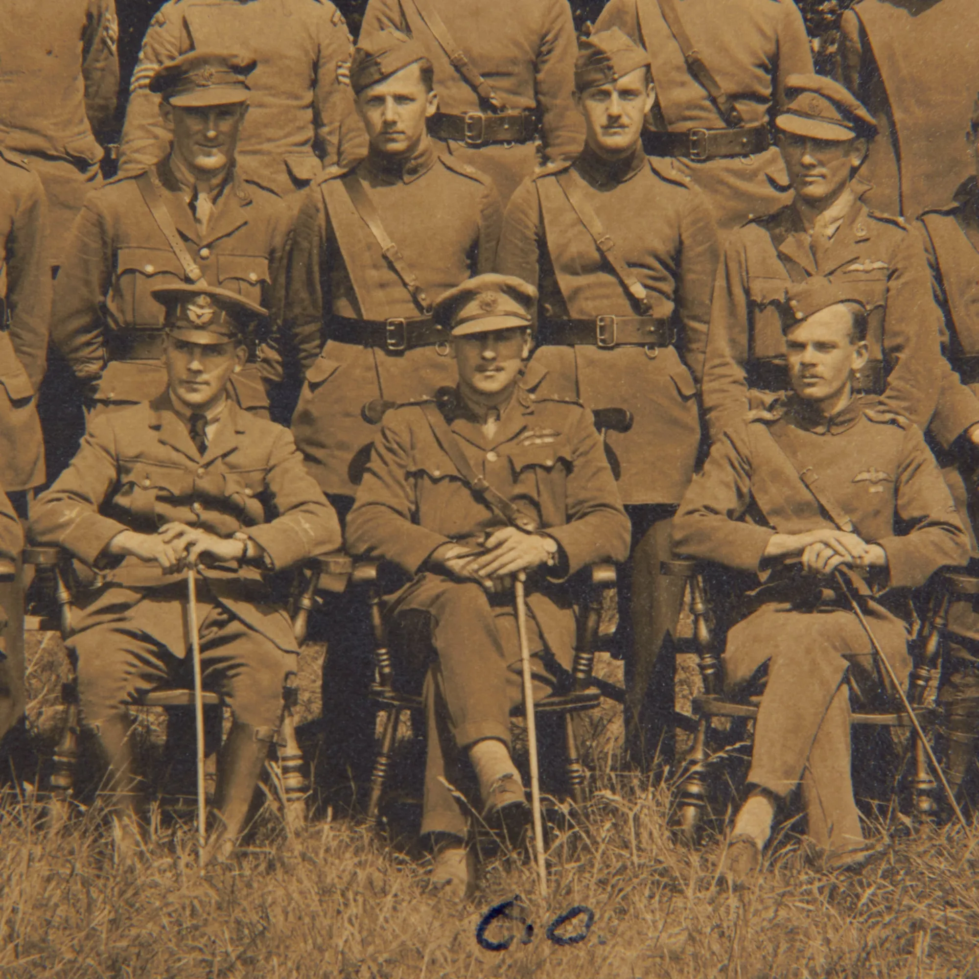 Original British WWI Named Royal Flying Corps Officer Uniform Set With Overseas Cap and Period Photo