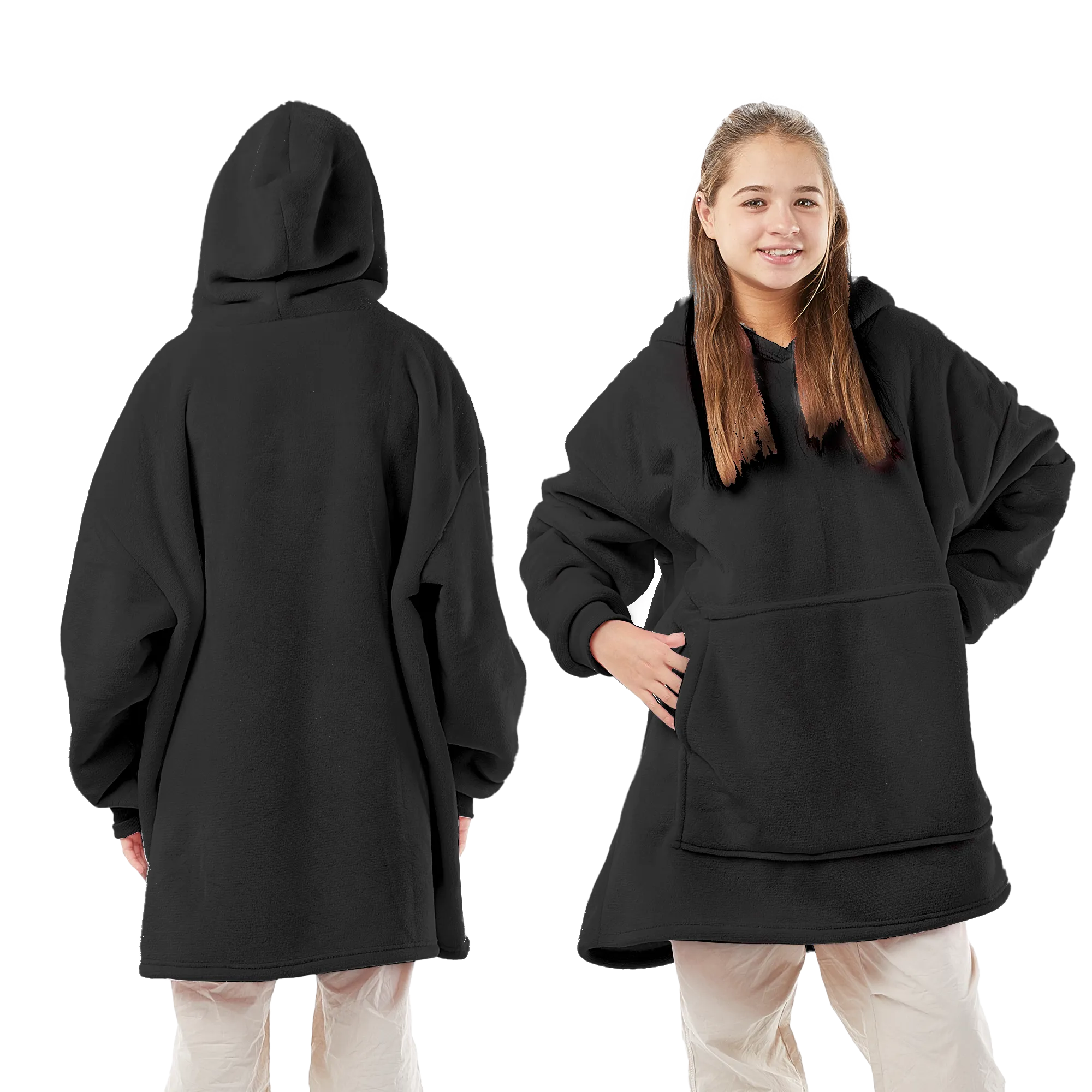 Oversized Blanket Hoodie - Thermal, Soft & Comfortable and Long Length Throw Hoodie