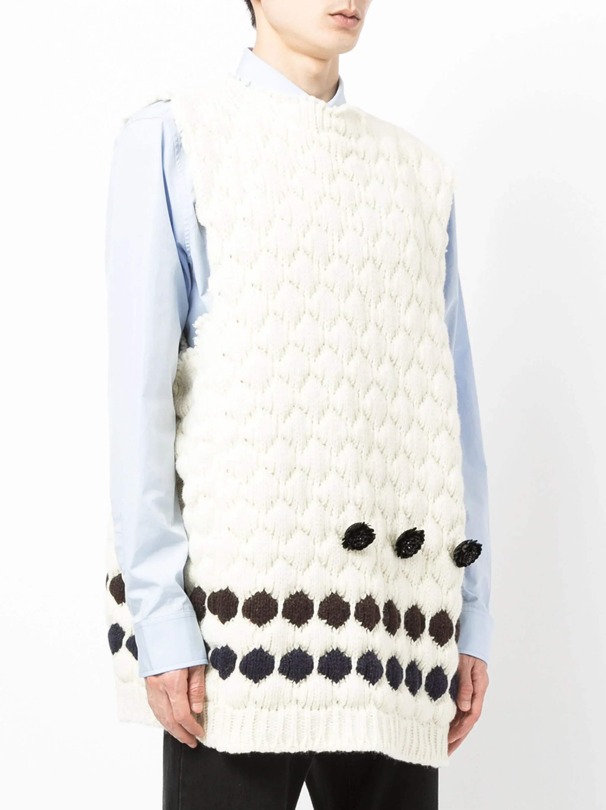 Oversized Knit Gilet In Diamon