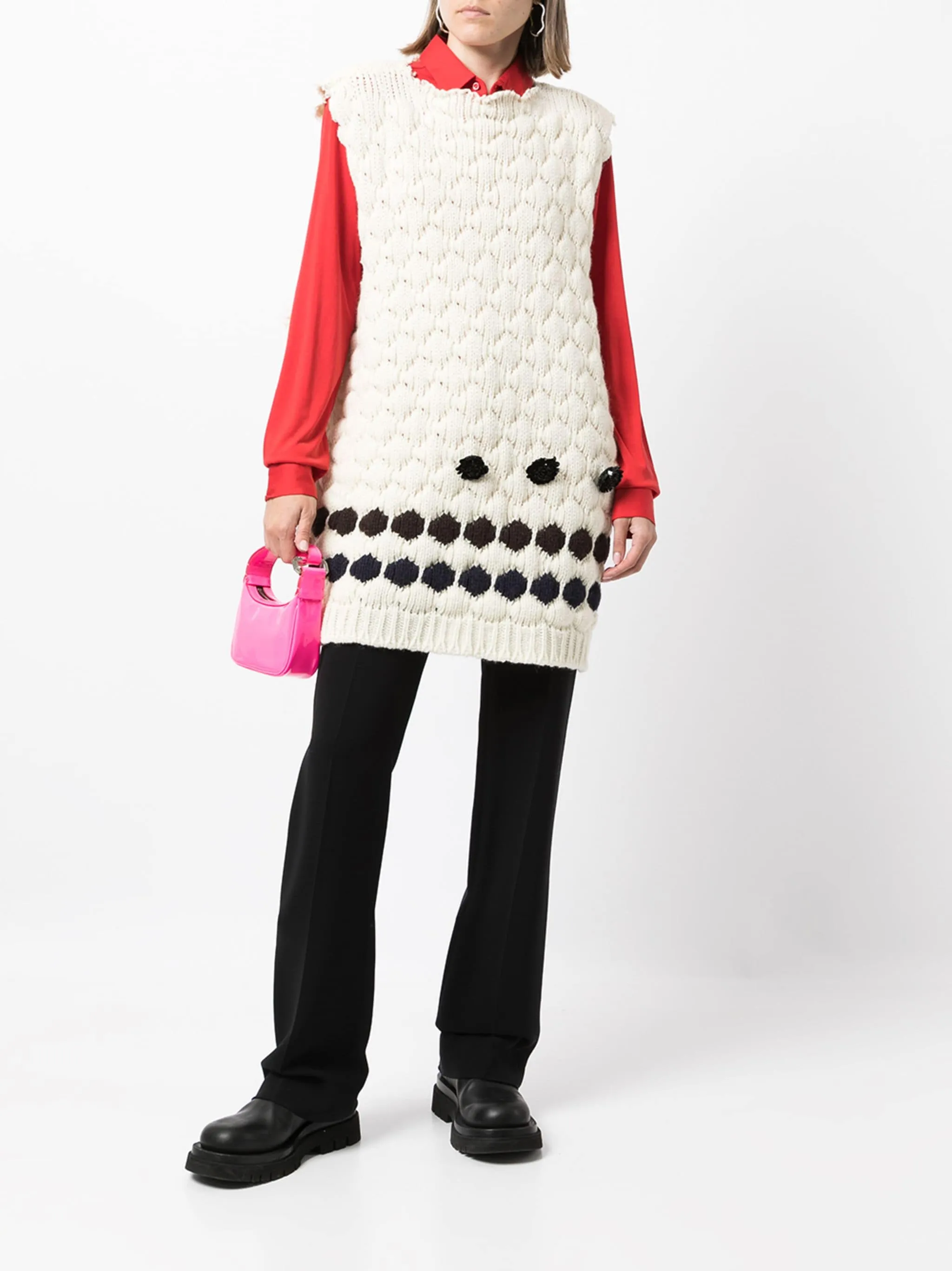 Oversized Knit Gilet In Diamon