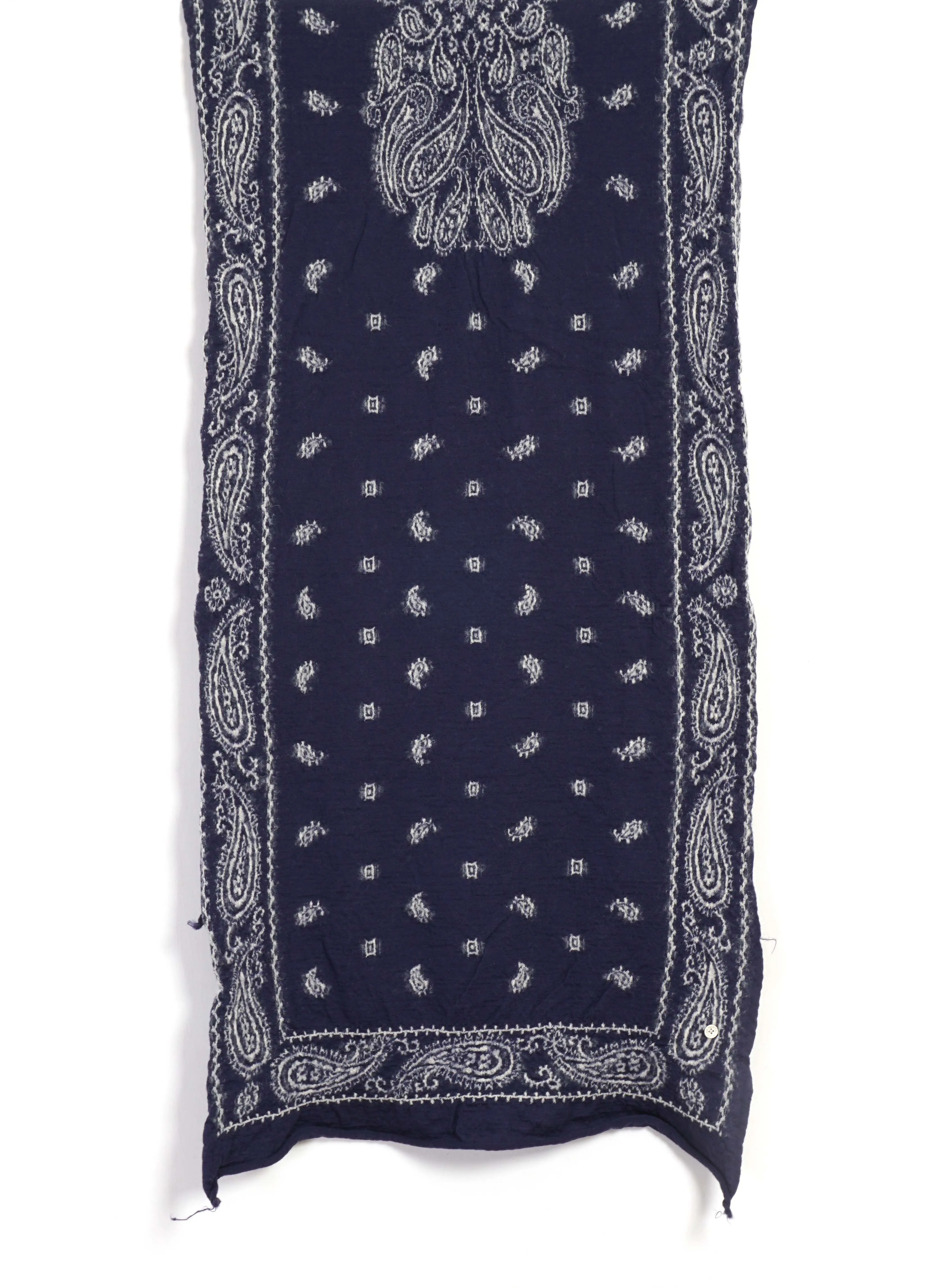 PAISLEY BANDANA | Compressed Wool Scarf | Purple/Navy