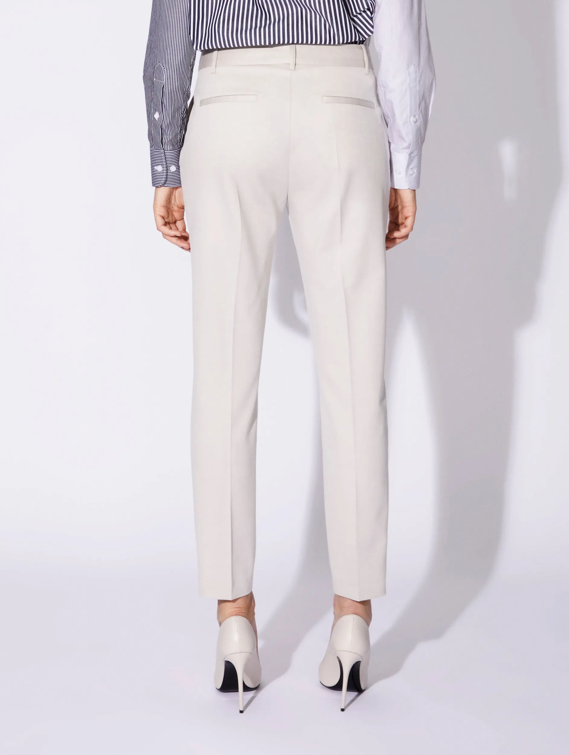 Pantalon de costume Roxy en gabardine crème