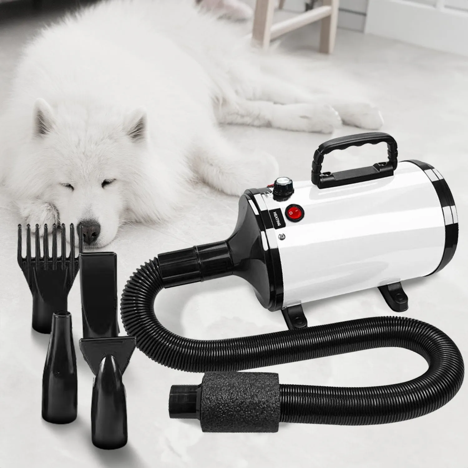 Pet Hair Dryer with Nozzle Options, Thermal Control - FLOOFI