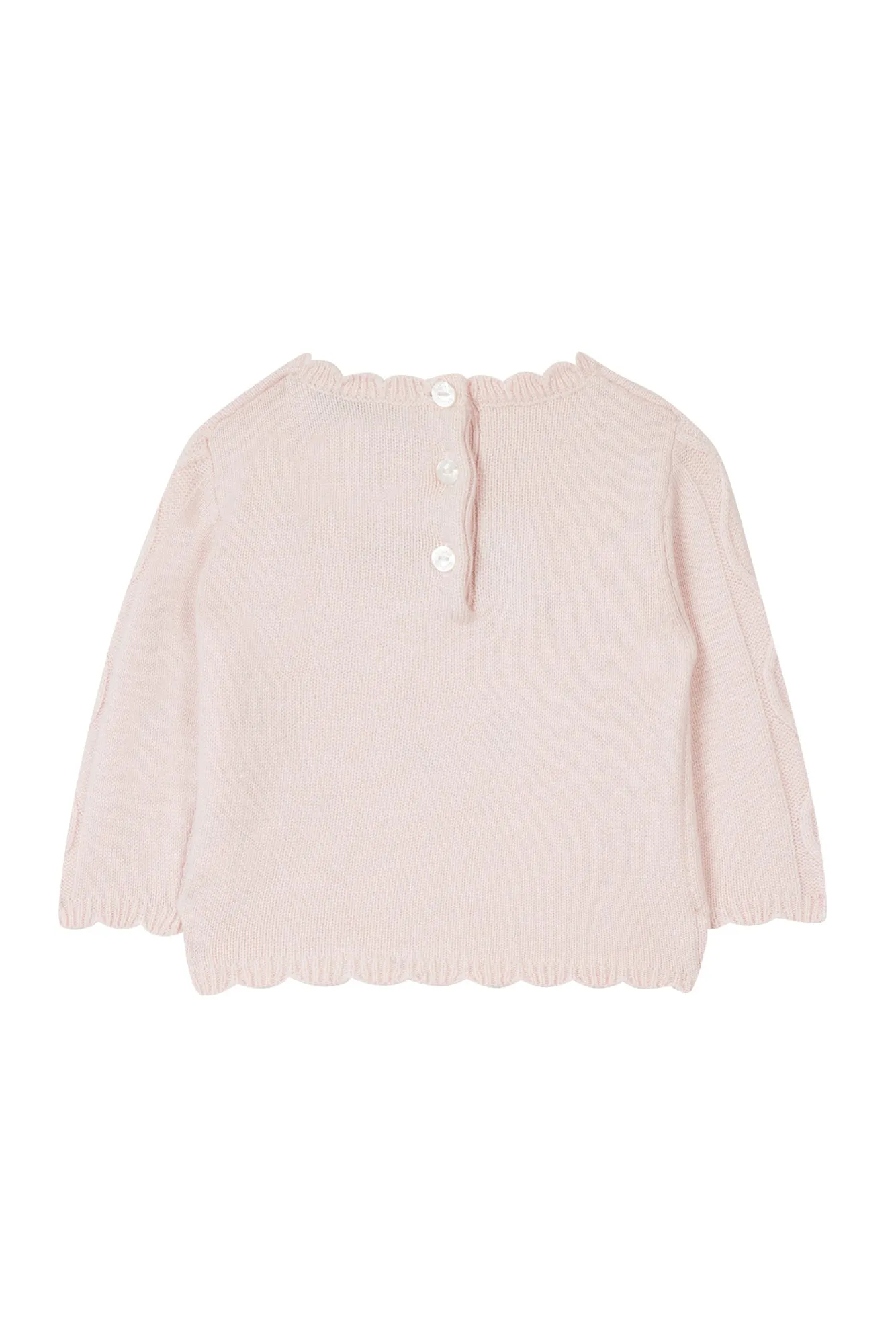 Pull - Rose pâle cœur fleuri