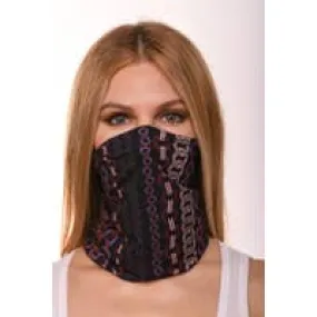 Purple & Navy Chain Scarf Mask