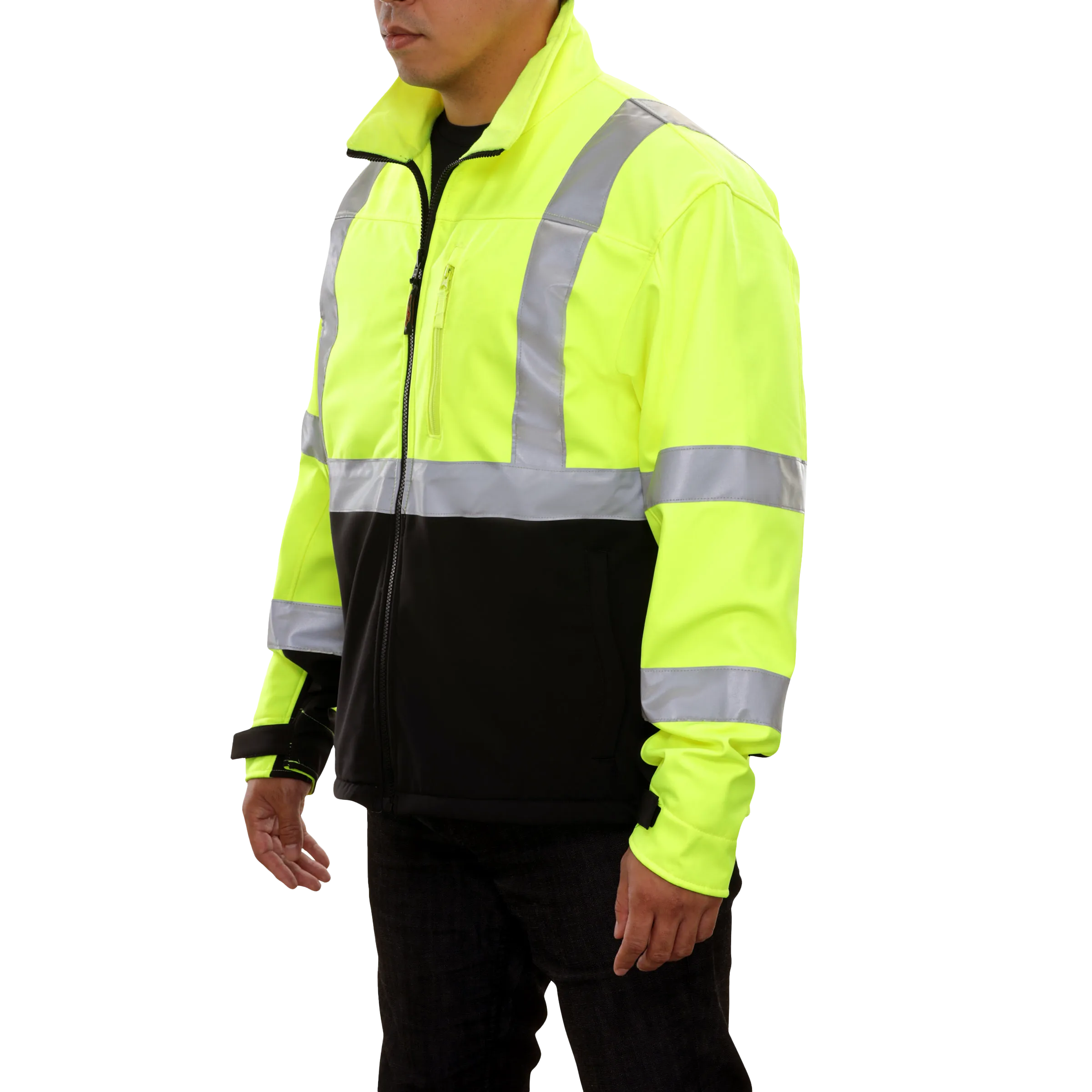 Safety Jacket Hi Vis Soft Shell Water Resistant