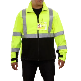 Safety Jacket Hi Vis Soft Shell Water Resistant