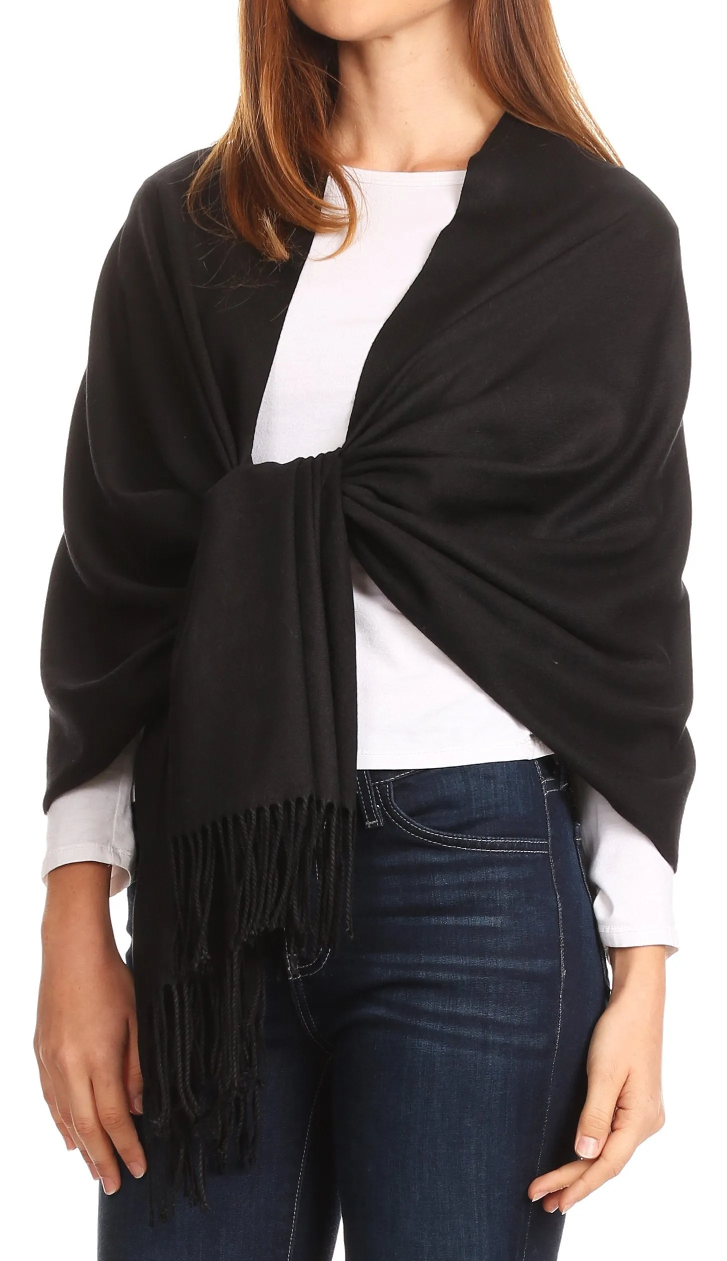 Sakkas Iris Warm Super Soft Cashmere Feel Pashmina Shawl  / Scarf with Fringes