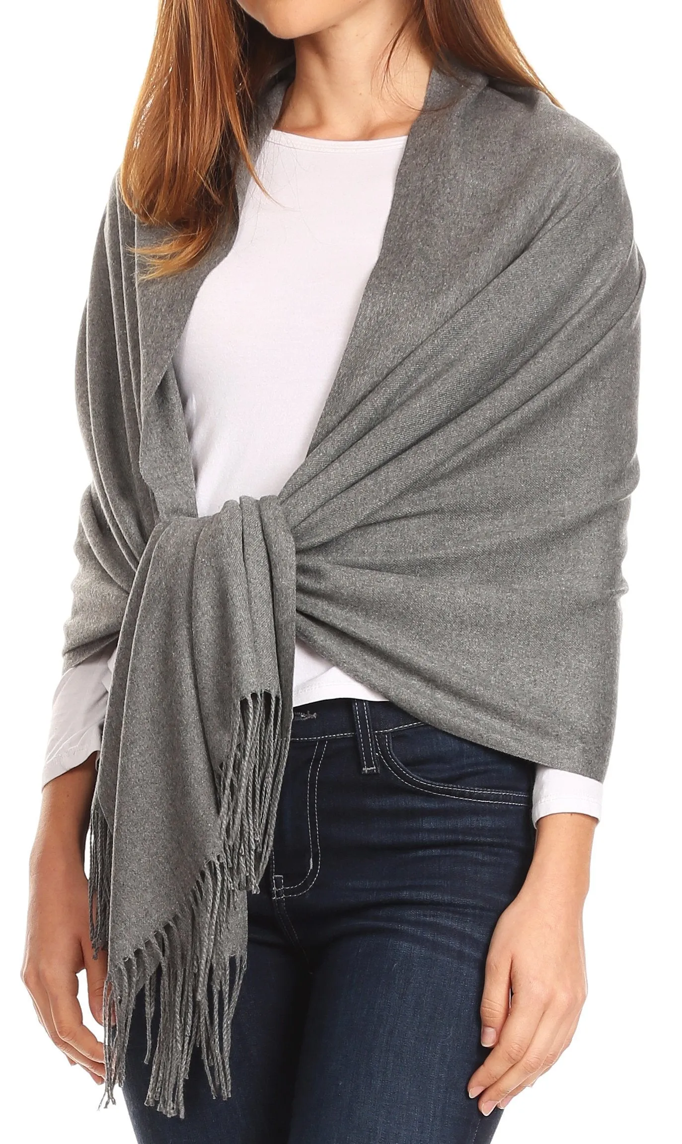 Sakkas Iris Warm Super Soft Cashmere Feel Pashmina Shawl  / Scarf with Fringes