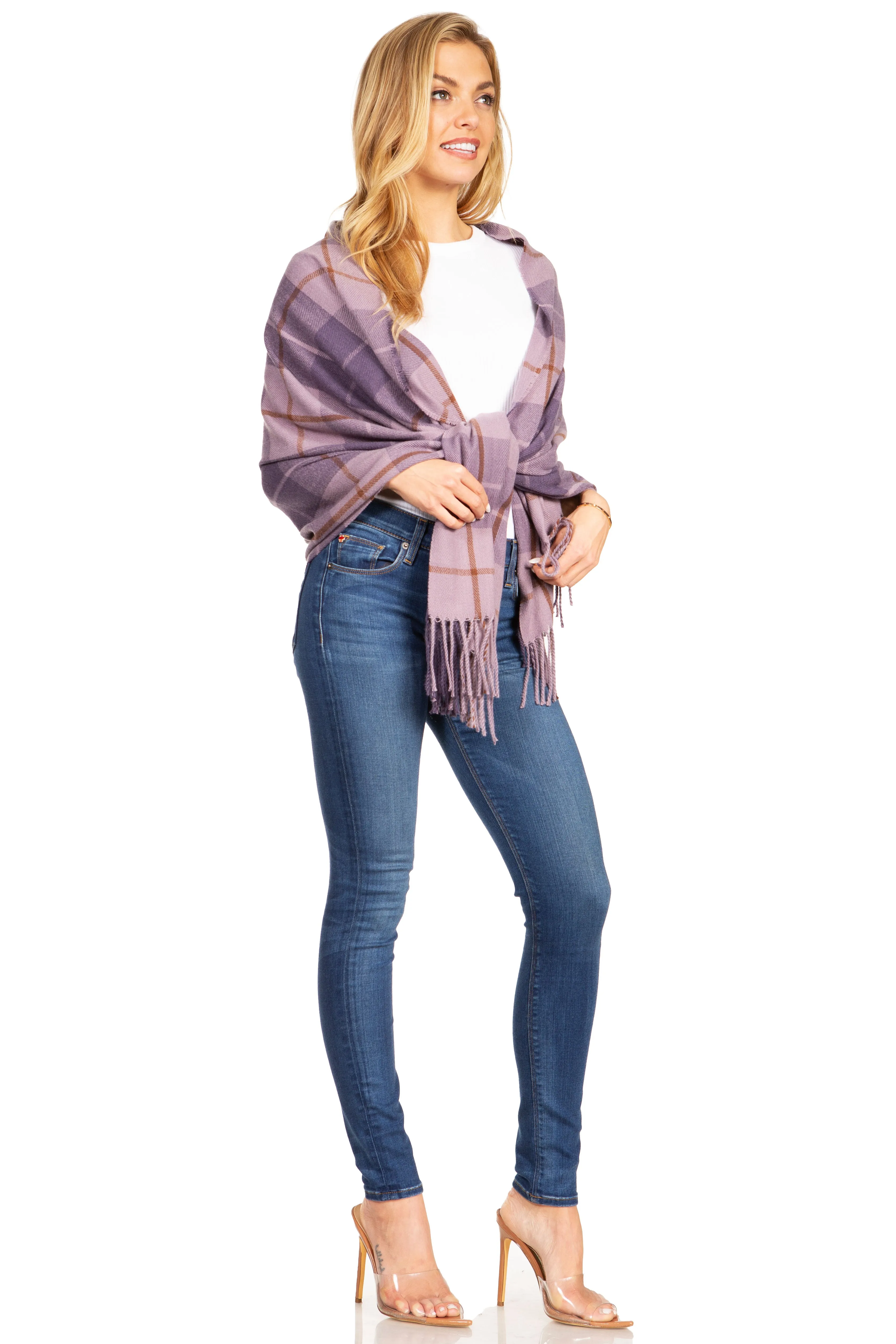 Sakkas Iris Warm Super Soft Cashmere Feel Pashmina Shawl  / Scarf with Fringes