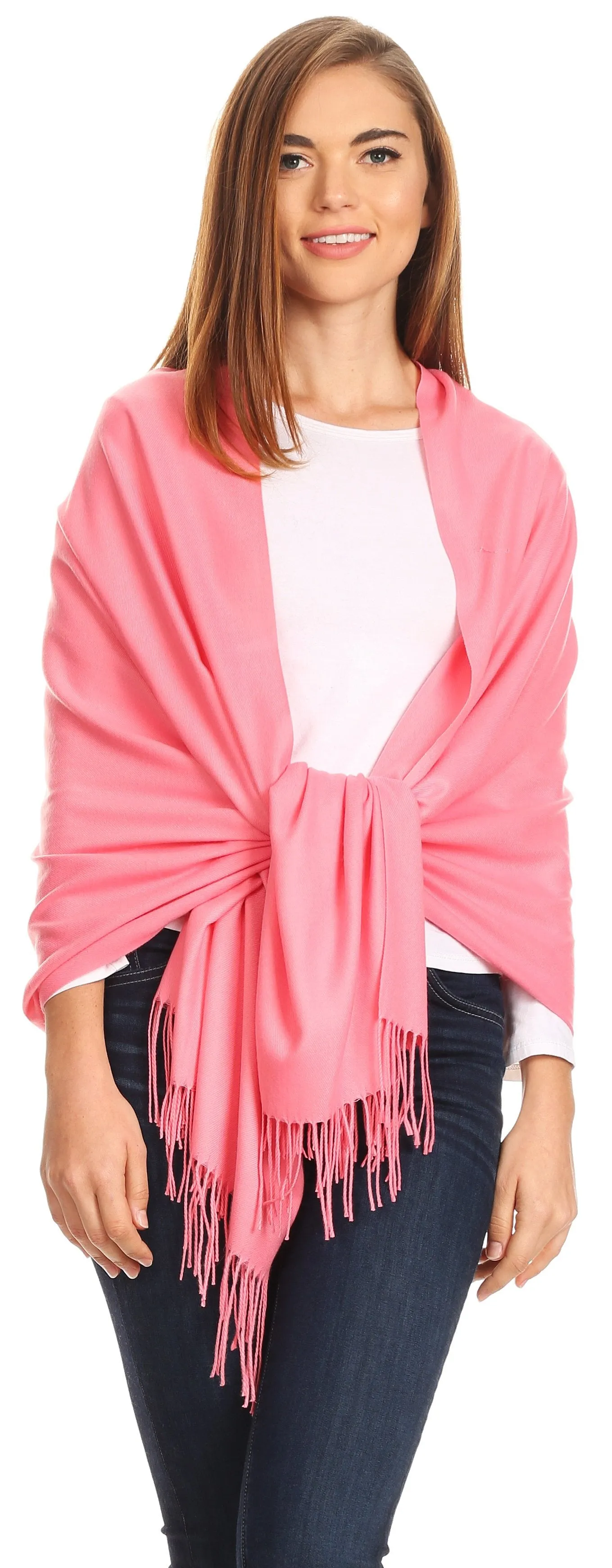 Sakkas Iris Warm Super Soft Cashmere Feel Pashmina Shawl  / Scarf with Fringes