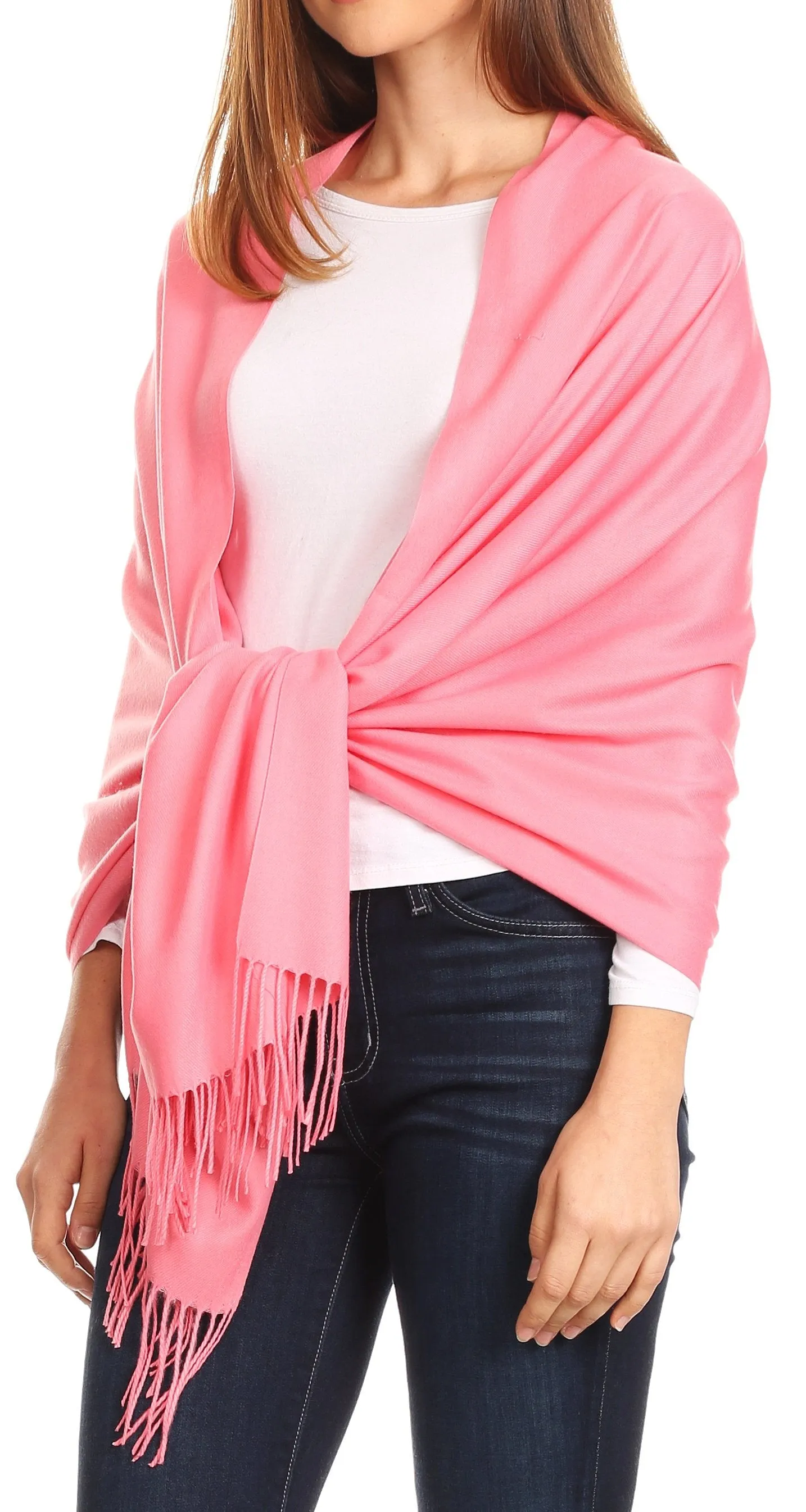 Sakkas Iris Warm Super Soft Cashmere Feel Pashmina Shawl  / Scarf with Fringes