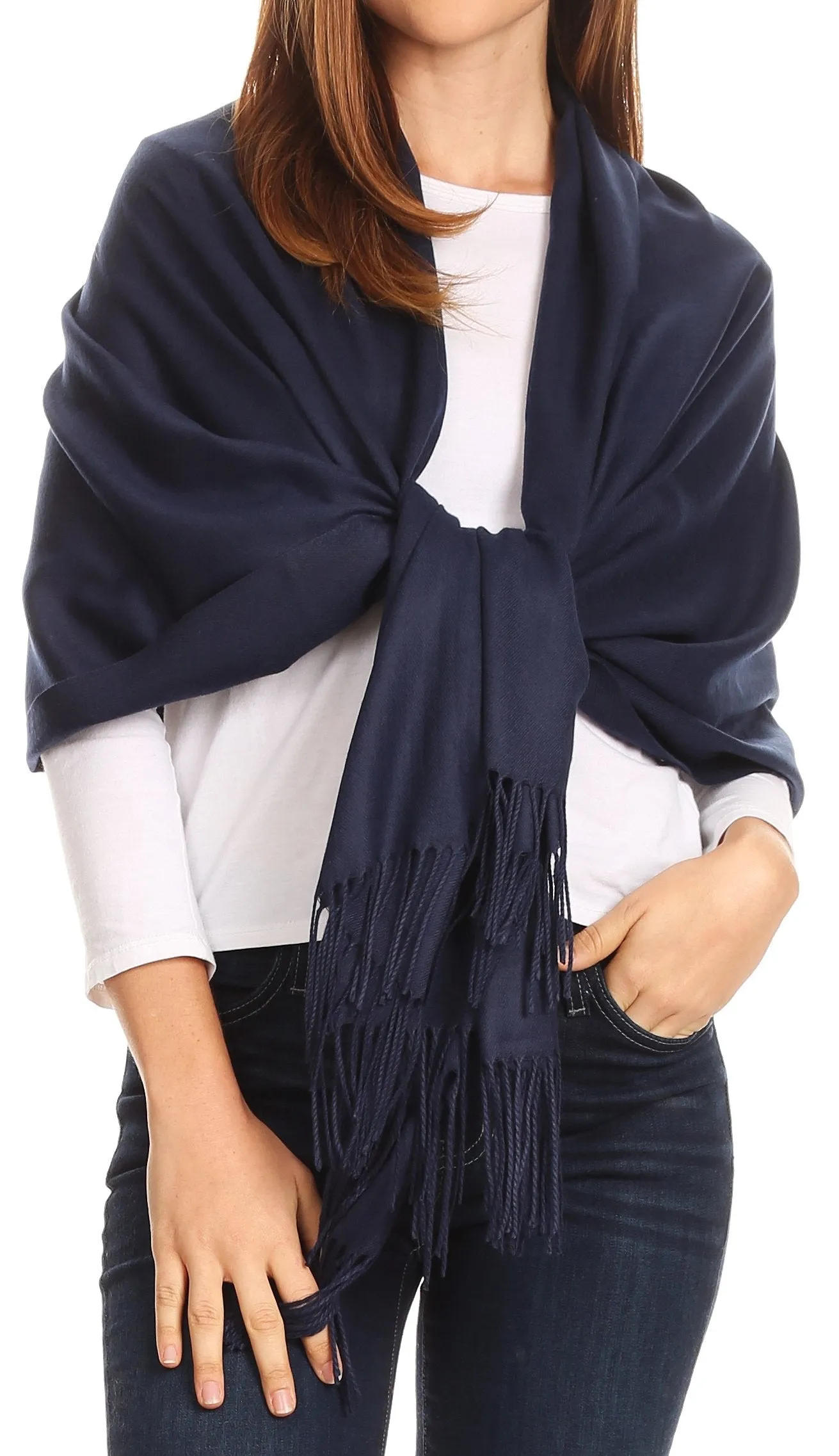 Sakkas Iris Warm Super Soft Cashmere Feel Pashmina Shawl  / Scarf with Fringes