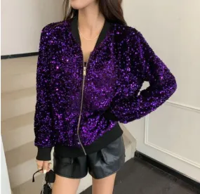 Sequin Oversize Bomber Jacket