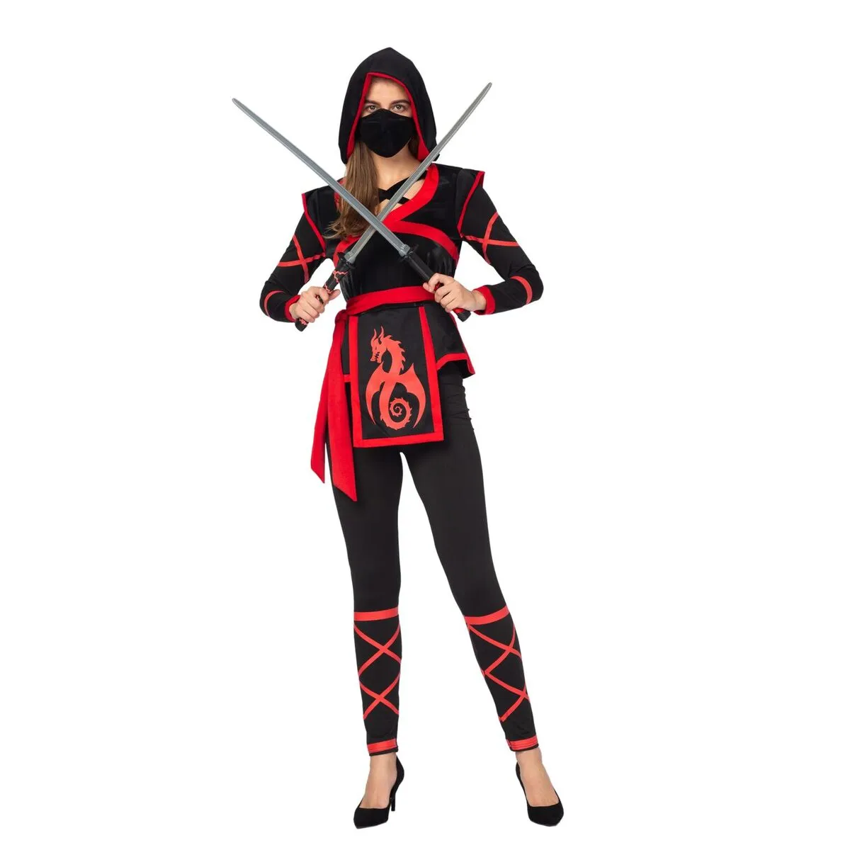 Sexy Darkness Obstacle course competitor Costume for Women with Ninja Mask