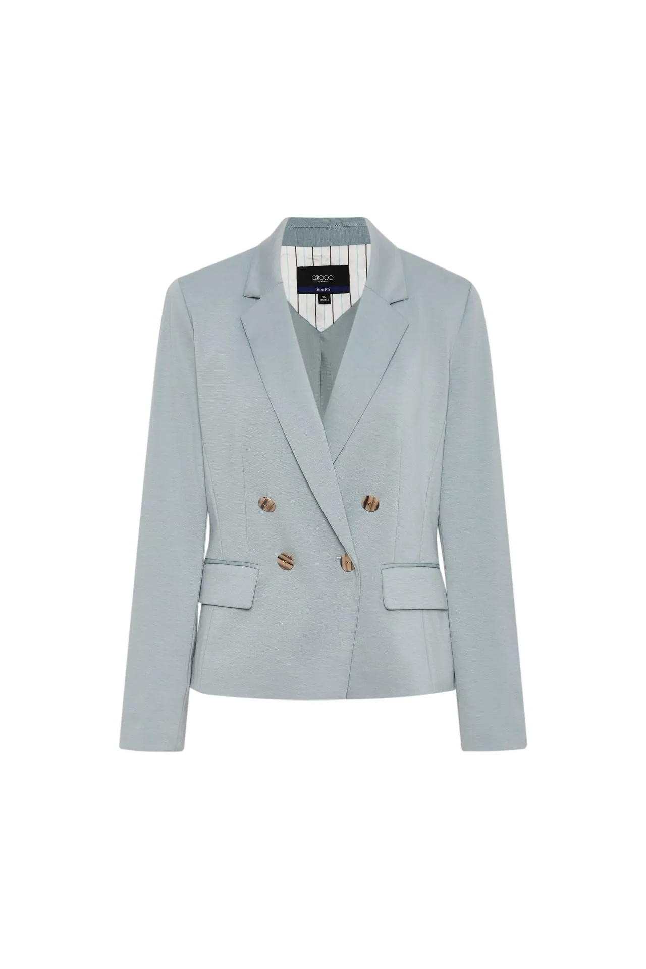 Sia Soft Touch Stretchable Compact Ponte Double Breasted Blazer