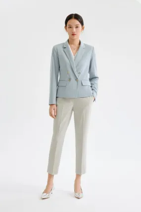 Sia Soft Touch Stretchable Compact Ponte Double Breasted Blazer