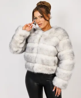 Snow White Premium Faux Fur Tiered Coat Jacket