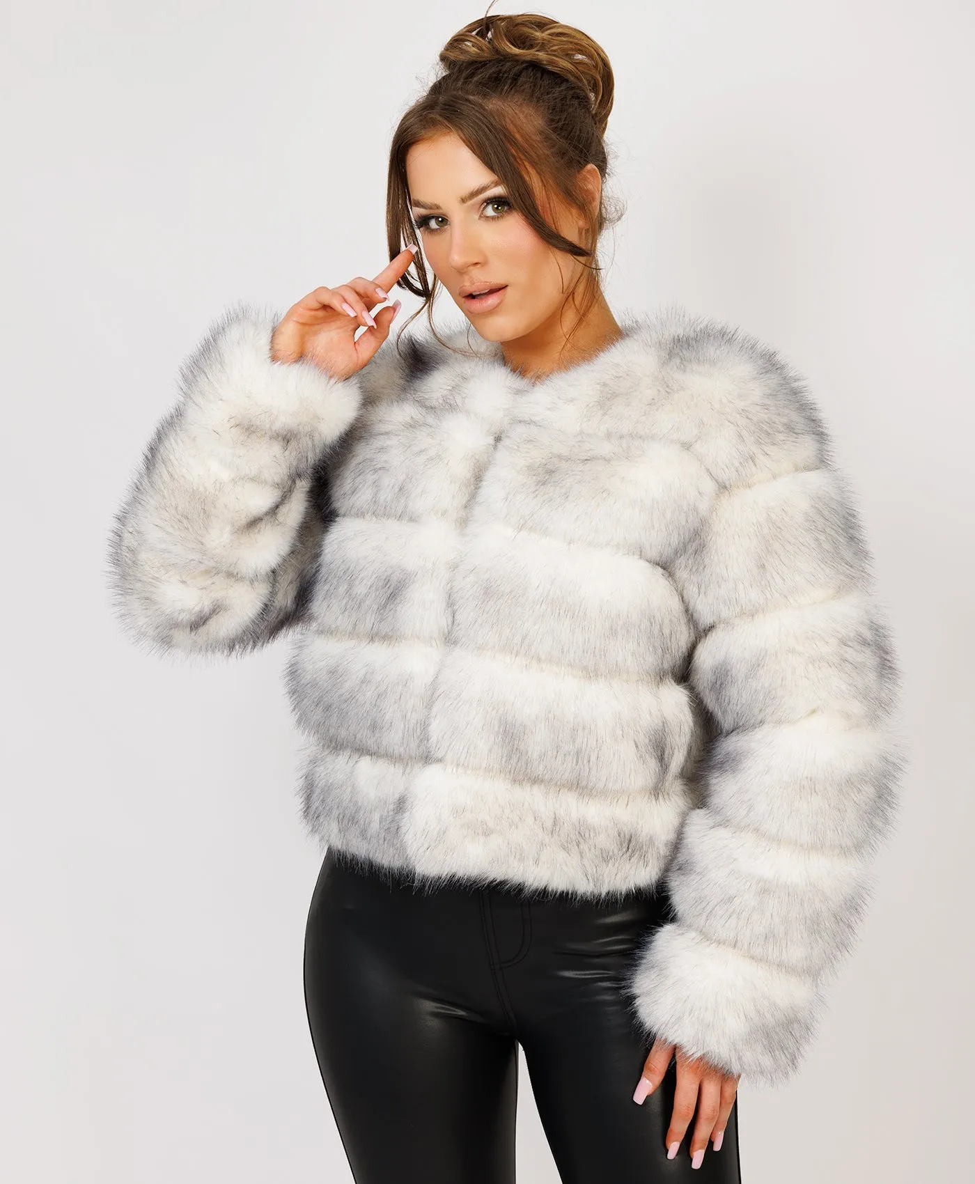 Snow White Premium Faux Fur Tiered Coat Jacket