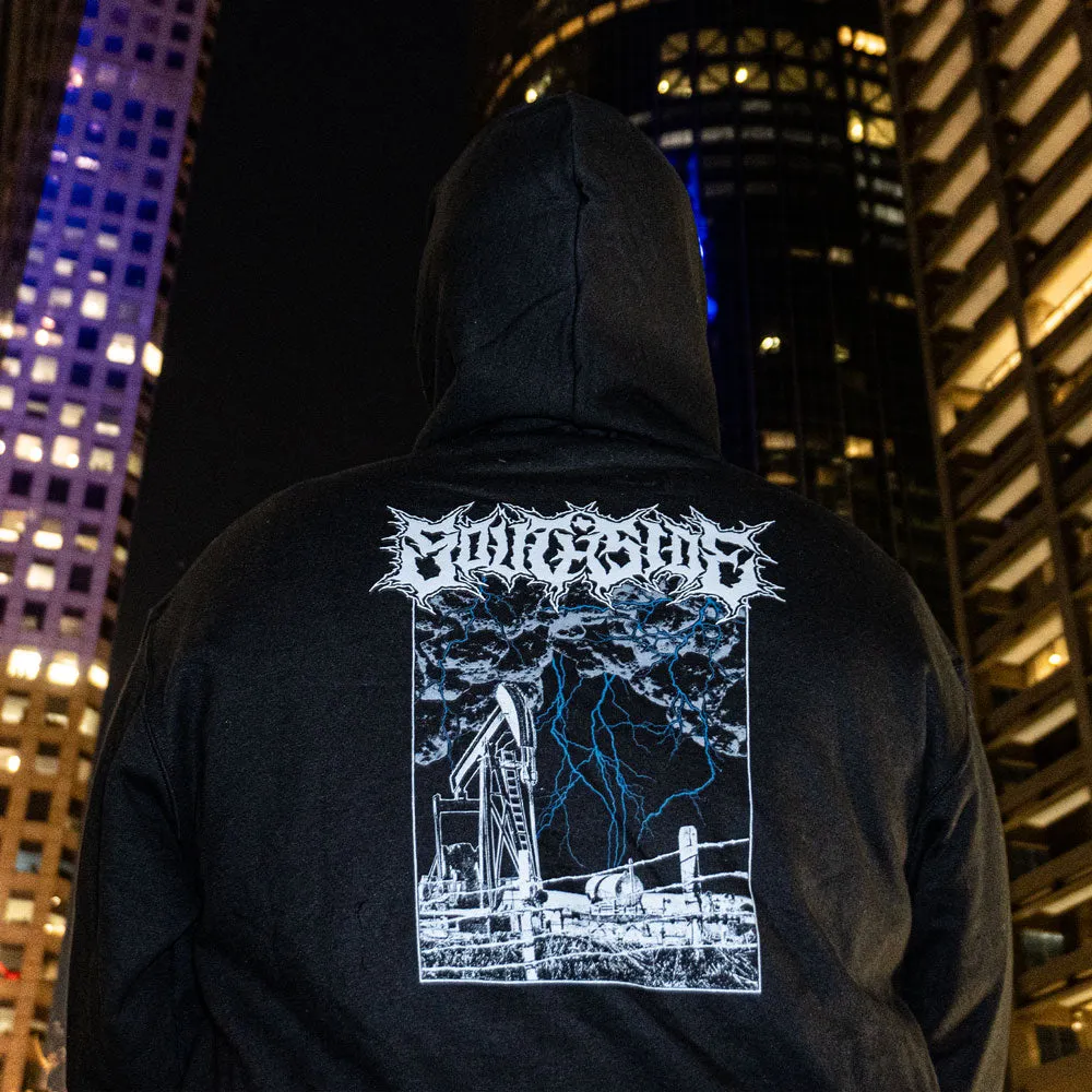 Southside Texas Champion Pullover Hoodie Black Embroidery and Screenprinted Skateshop Day