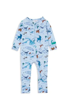 SPACE DINO ZIP ROMPER