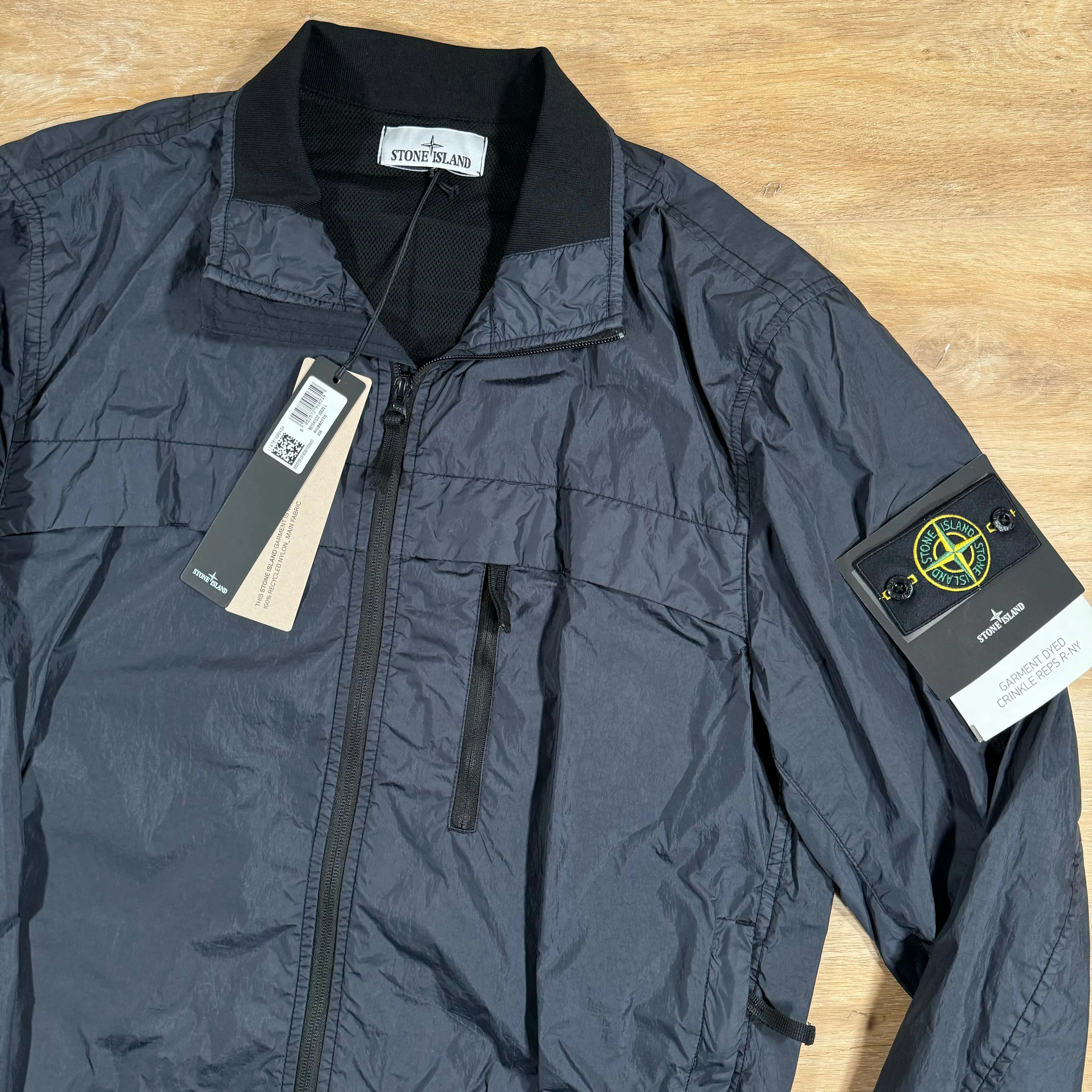 Stone Island Crinkle Reps NY Bomber Jacket in Navy