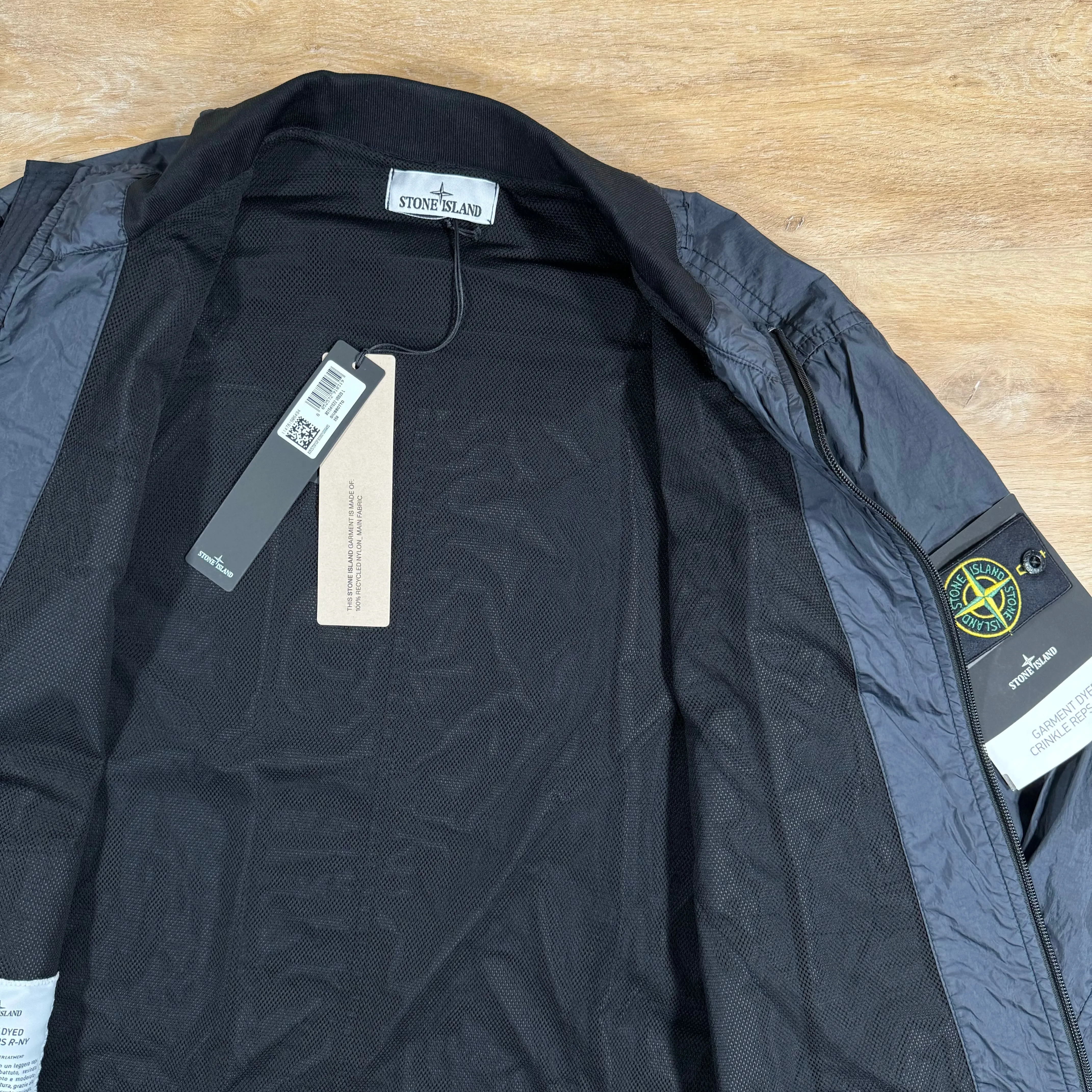 Stone Island Crinkle Reps NY Bomber Jacket in Navy