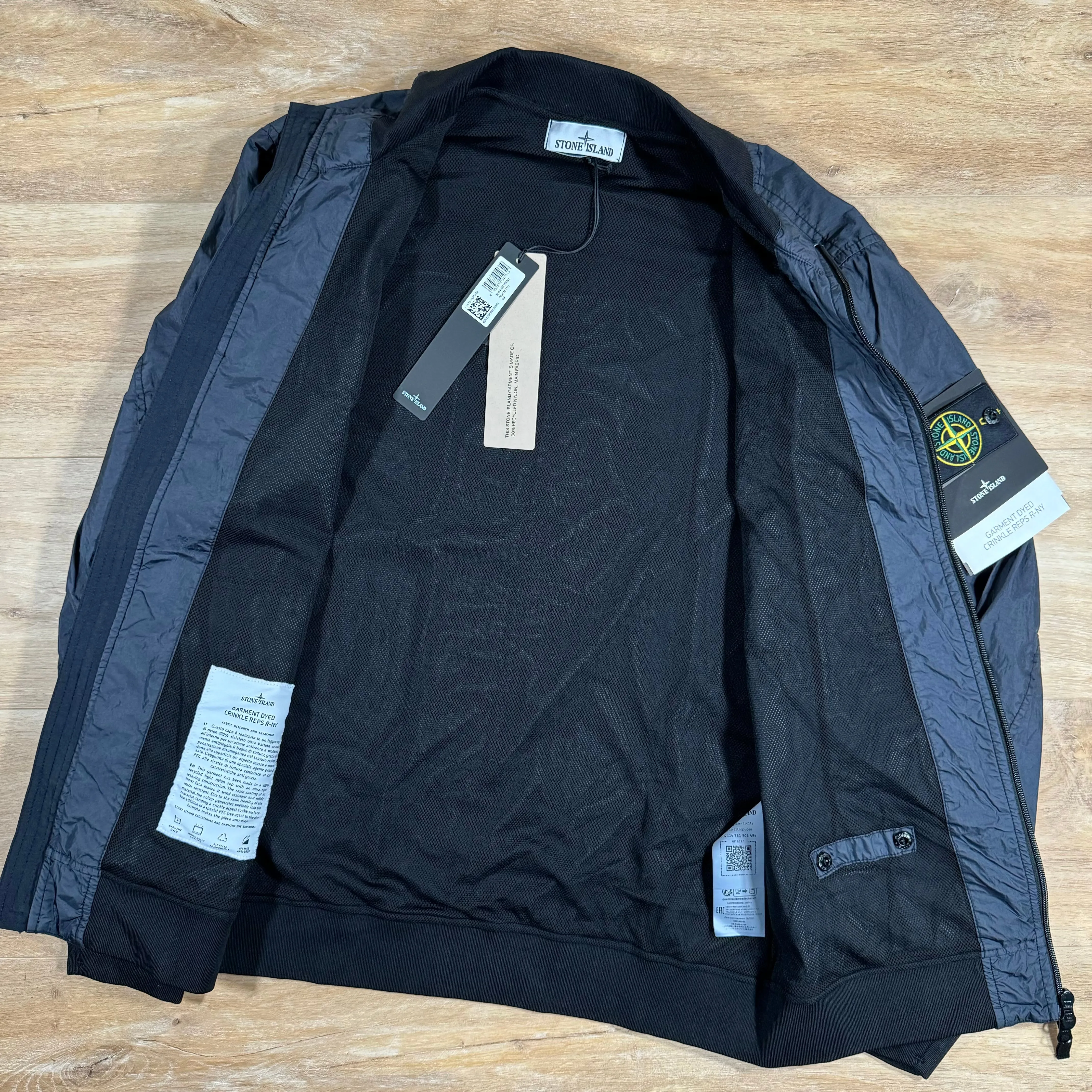 Stone Island Crinkle Reps NY Bomber Jacket in Navy