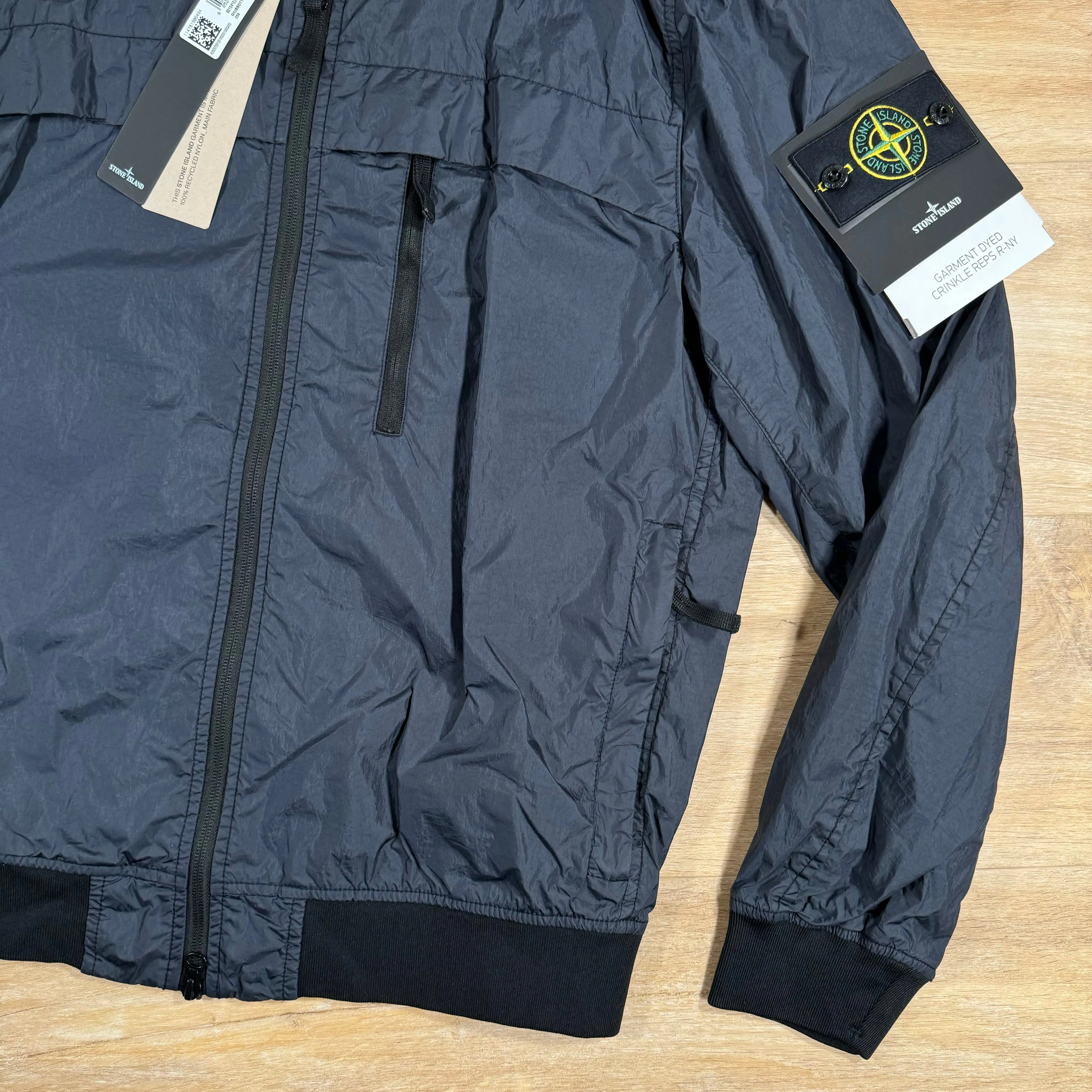 Stone Island Crinkle Reps NY Bomber Jacket in Navy