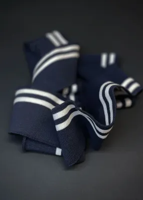 Striped Cotton Rib -  Navy   White