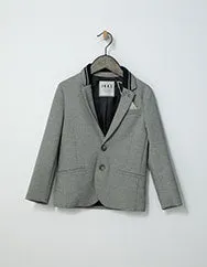 Sunset Navy Textured Blazer With Collar Detail