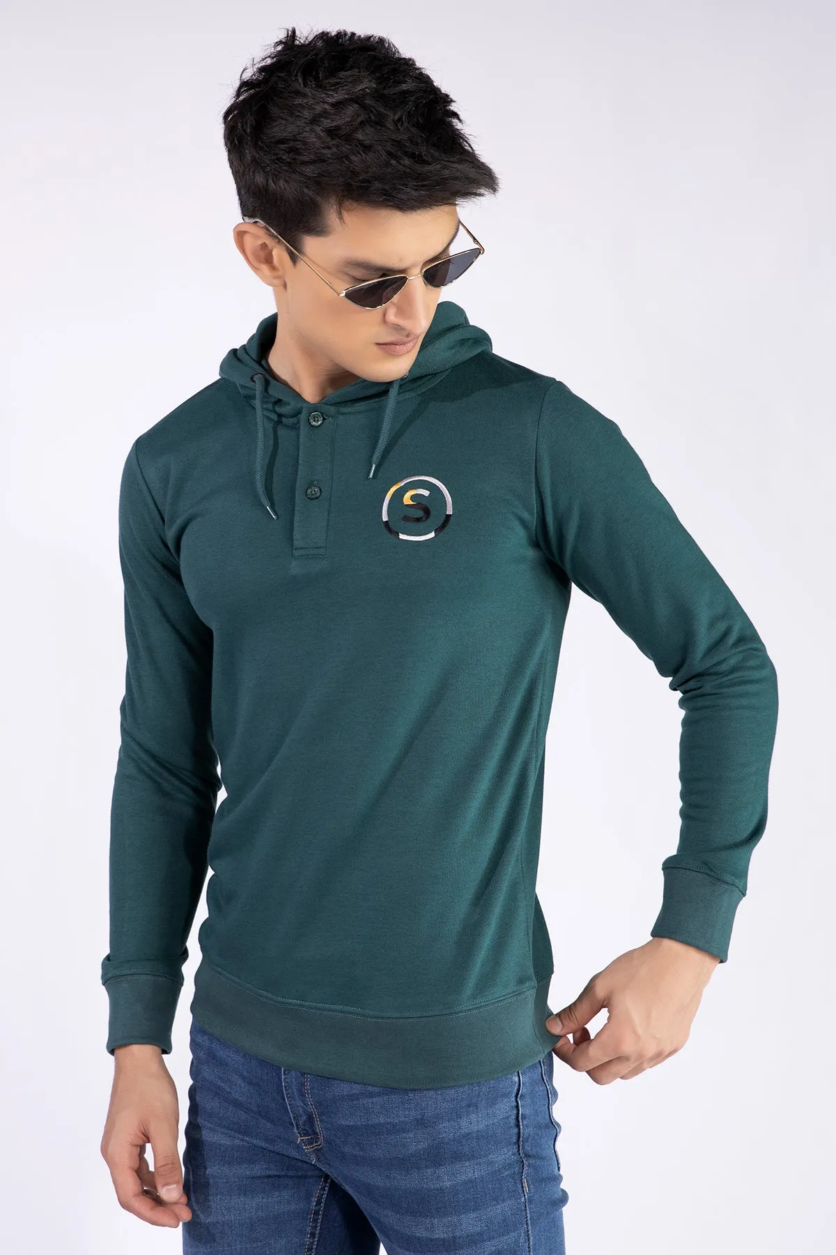 Teal Camo Embroidered Hoodie - W21 - MH0021R