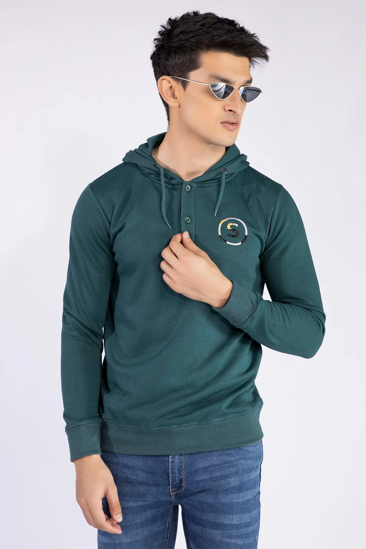 Teal Camo Embroidered Hoodie - W21 - MH0021R