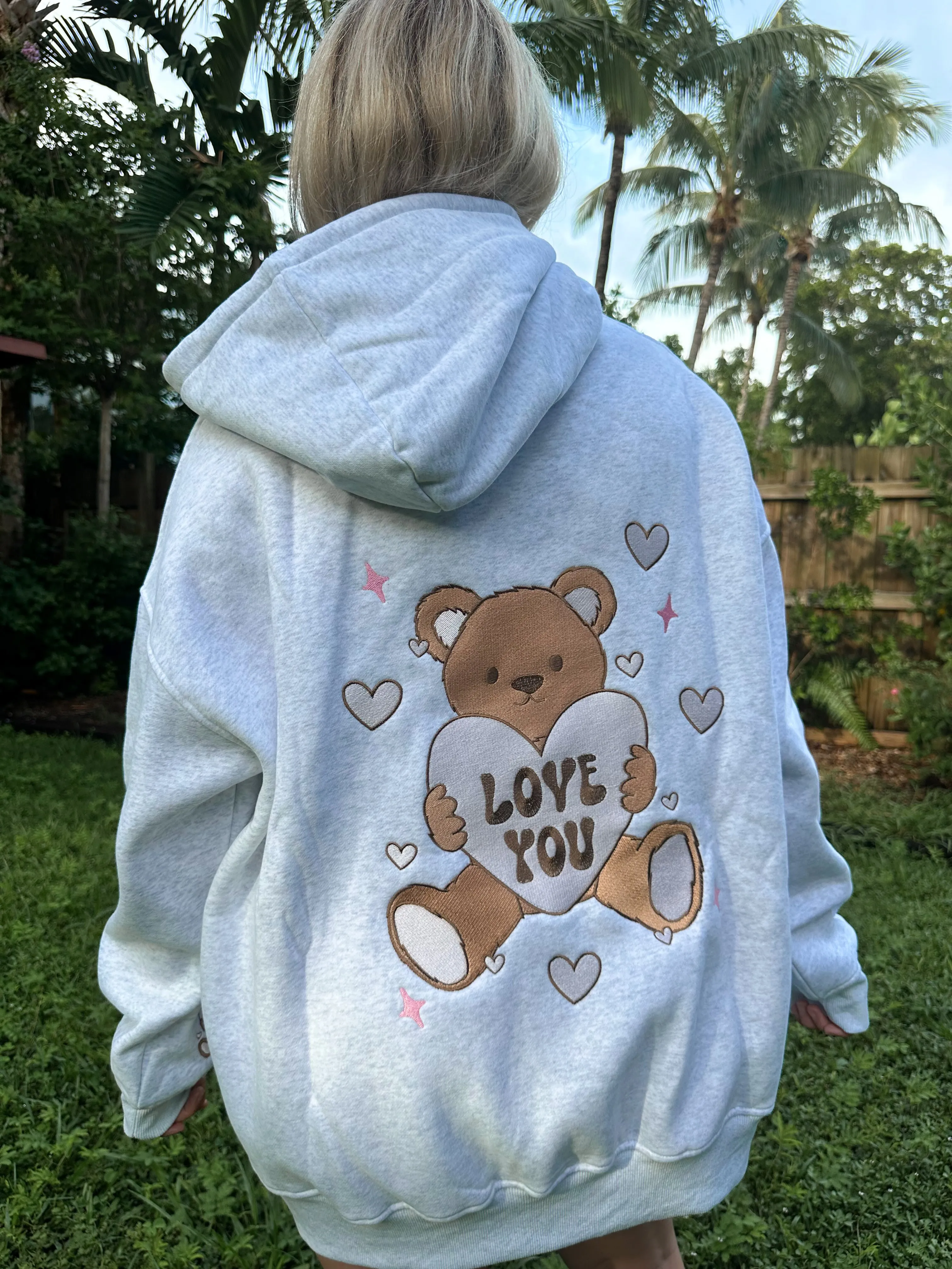 Teddy Bear Embroider Hoodie