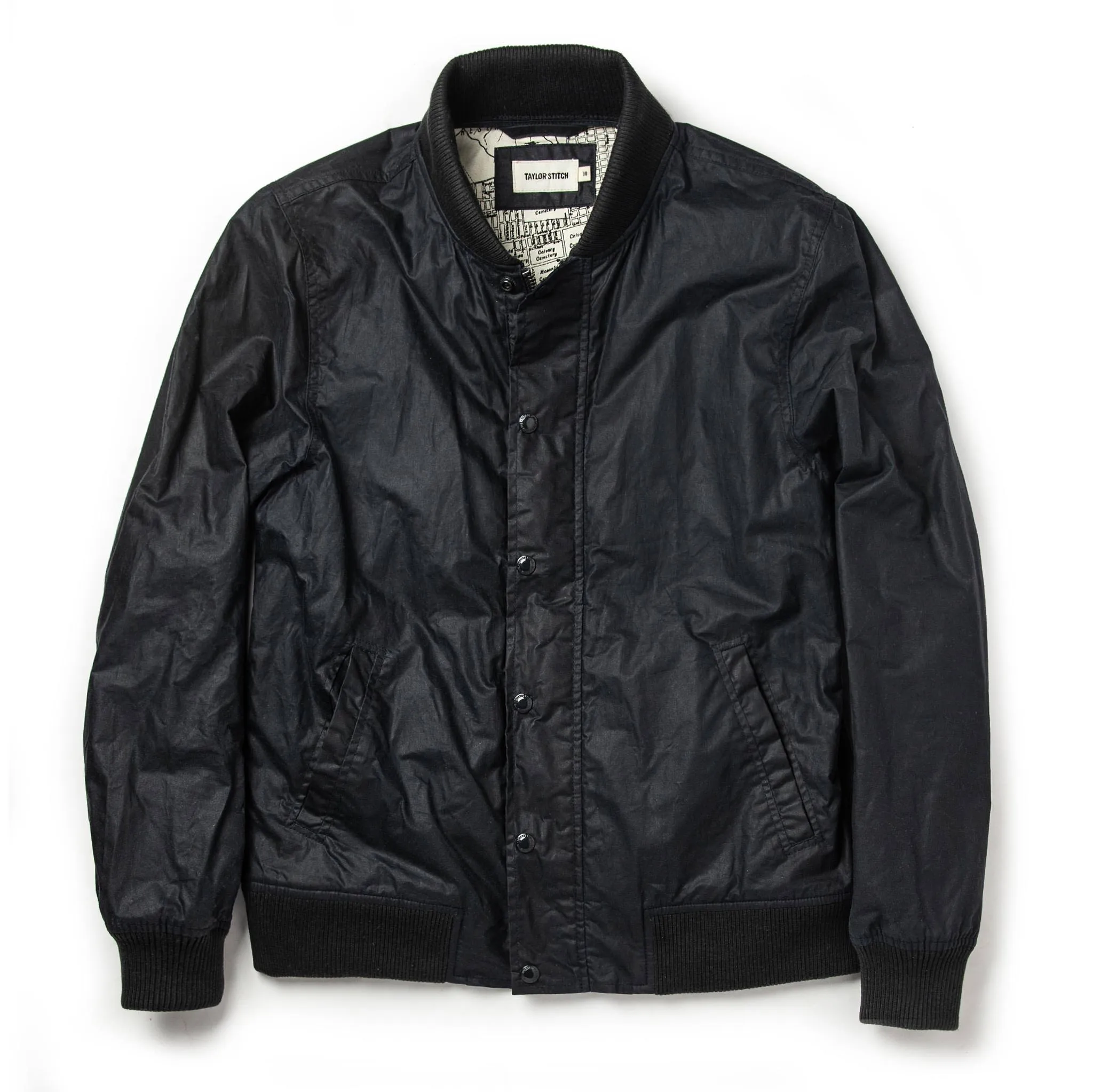 The Bomber Jacket in Waxed Navy